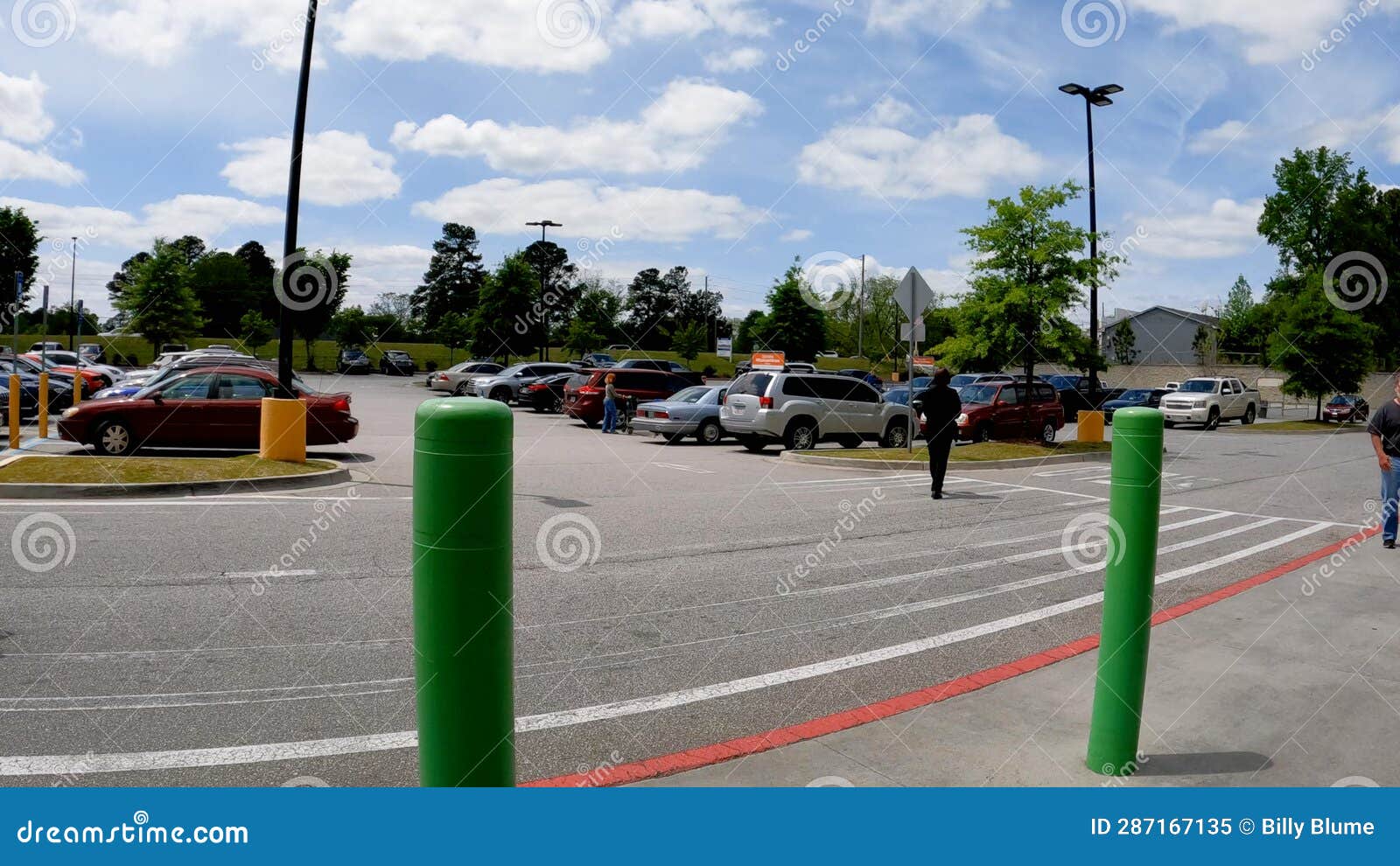 Walmart Grocery Store Exterior Green Poles Outside Editorial Image