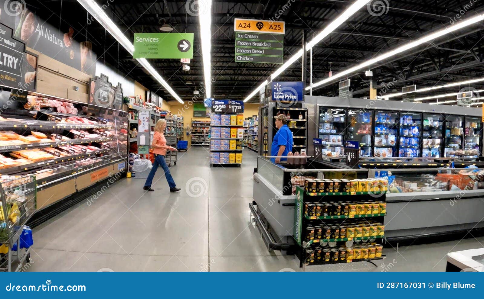 Walmart Grocery Store Interior People Shopping Editorial Photo - Image ...