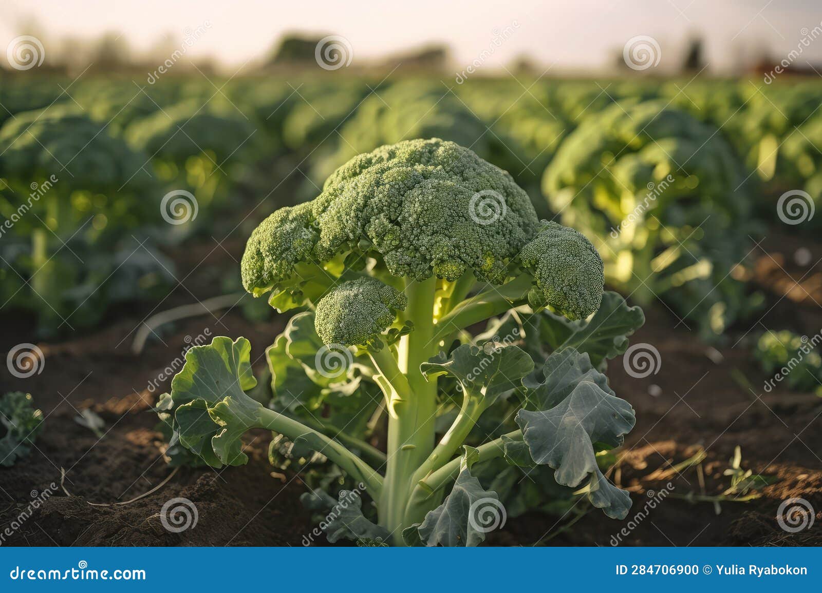 Grow Broccoli Farm. Generate Ai Stock Illustration Illustration of
