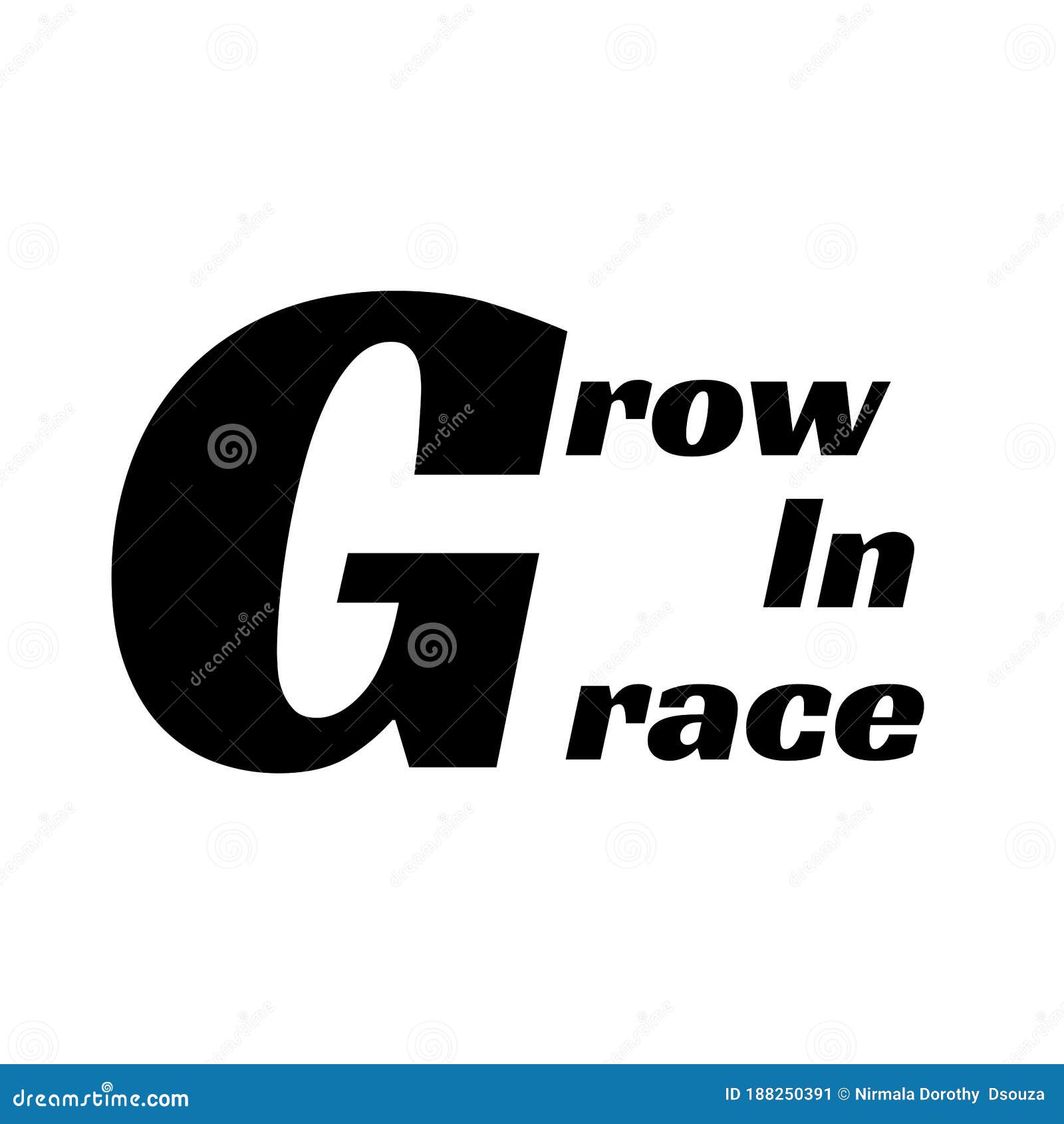 Grow In Grace Christian Quote Design For Print Stock Vector Illustration Of Print Catholicism 188250391