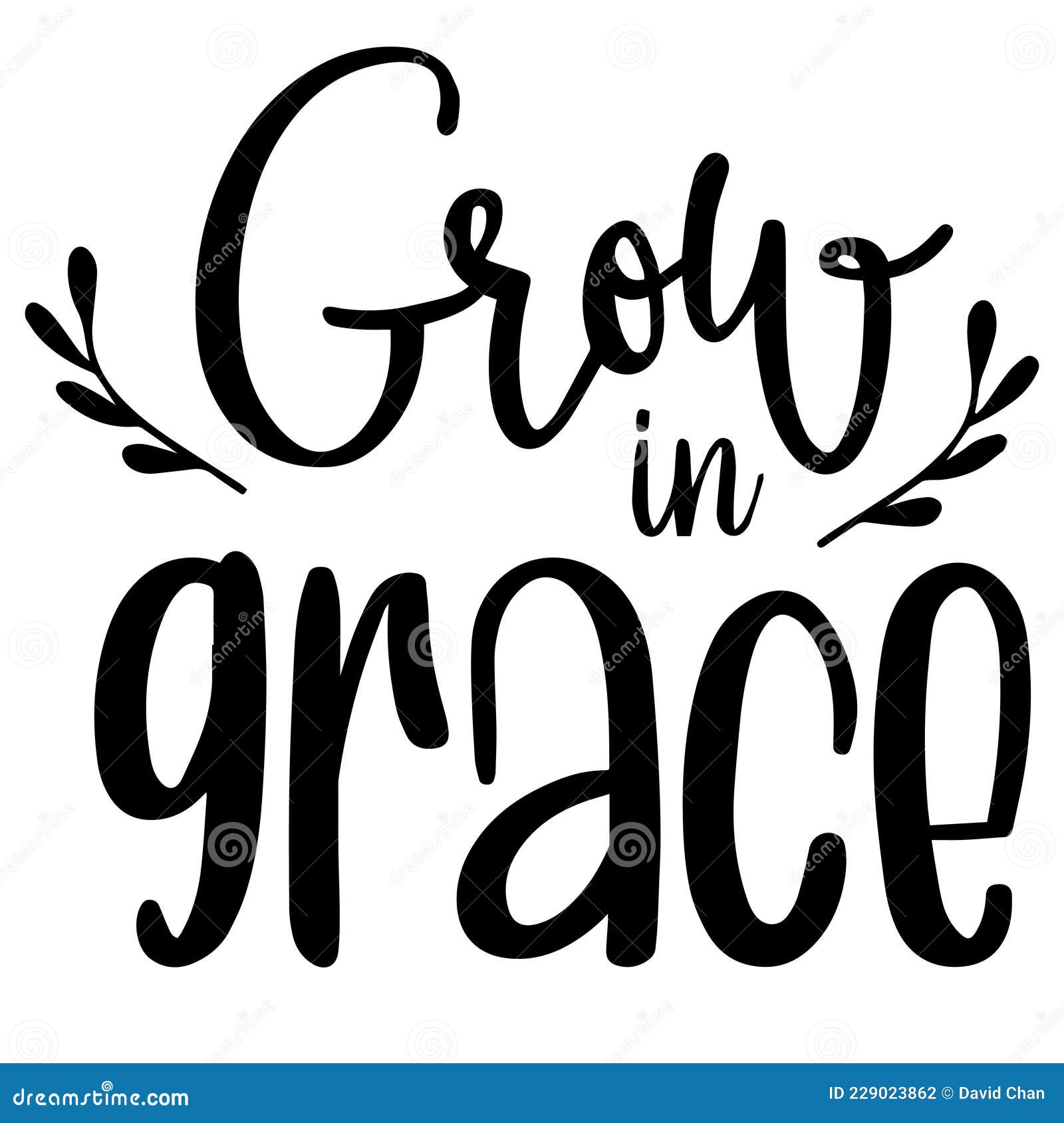 Grow in Grace Inspirational Quotes Stock Vector Illustration of card