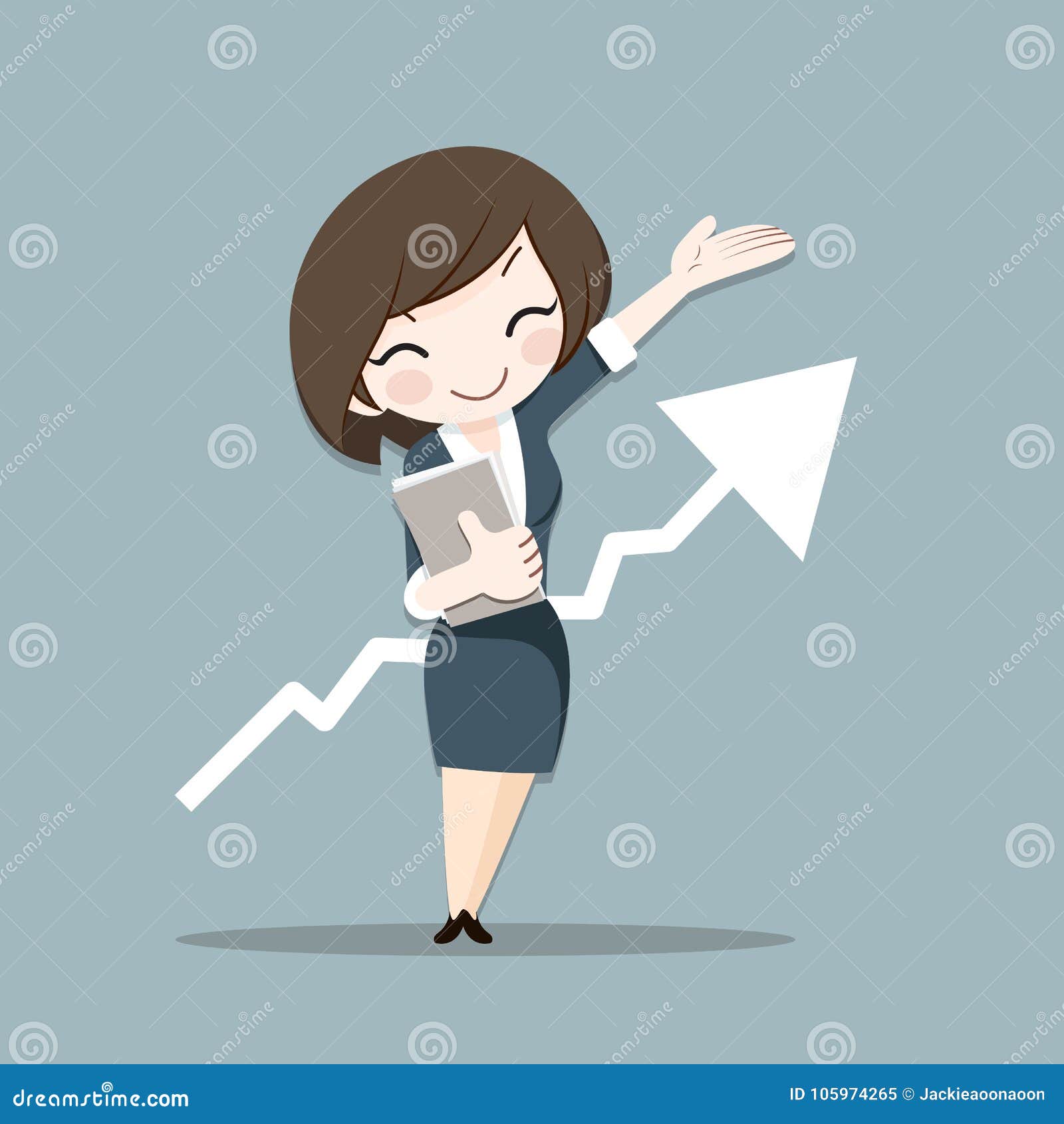 Grow Up Woman Stock Vector Illustration Of Chart Growth