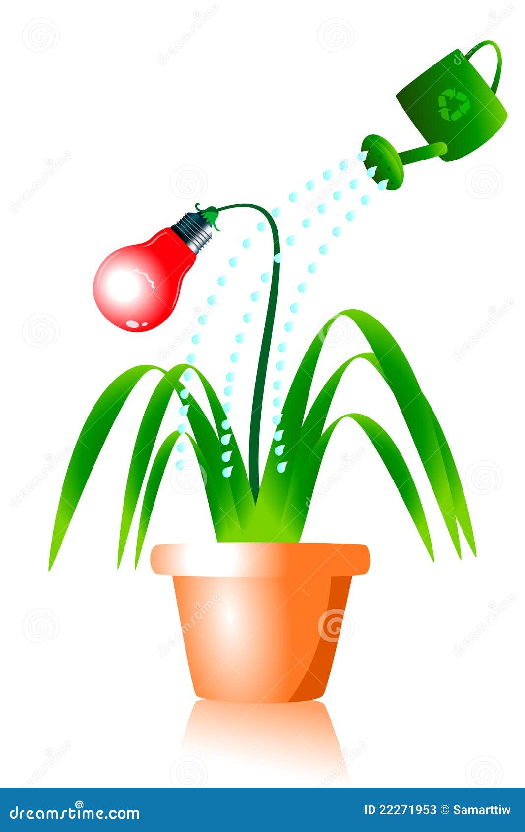 Growing Energy Light Bulbs. Stock Illustration Illustration of