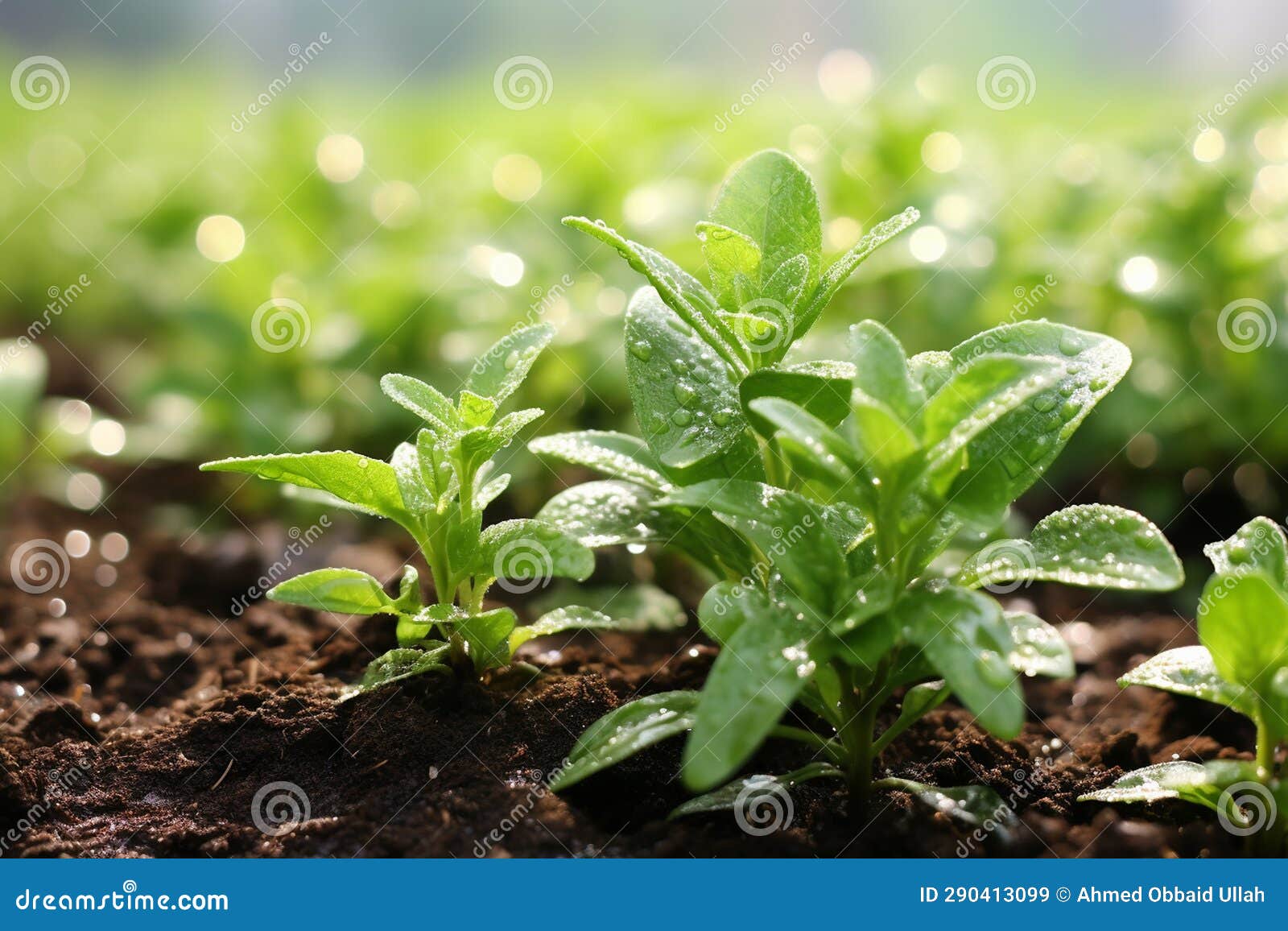 Growing Stevia Plant with Water Drops. Generative by Ai Stock Image Image of agriculture, care