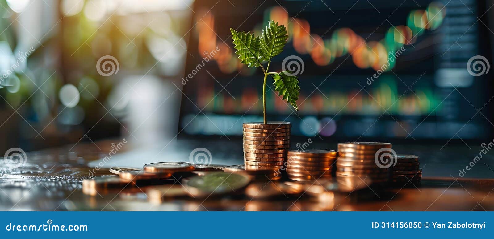 growing wealth: investment growth and financial technology. concept wealth management, investment