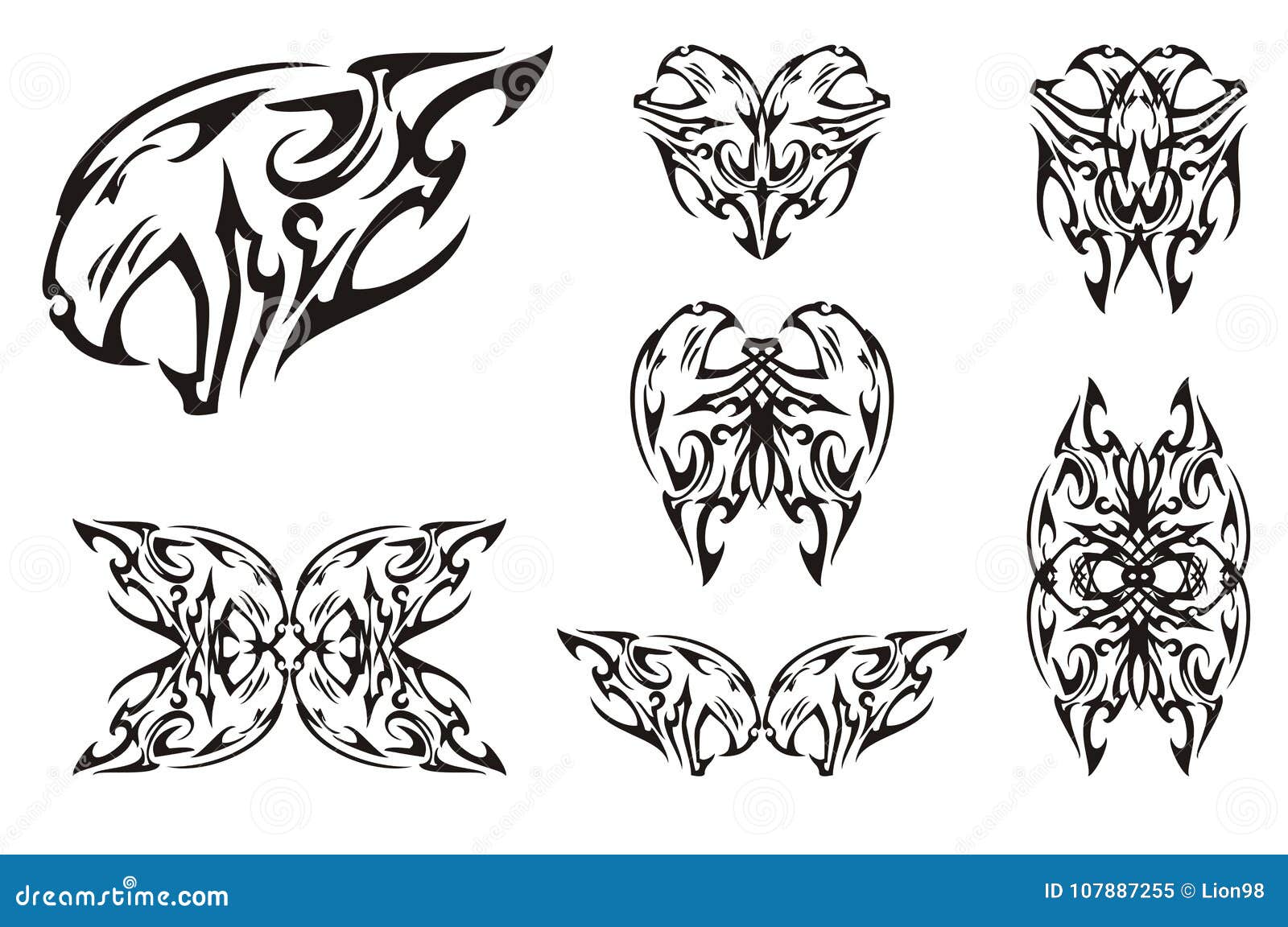 Tribal Aggressive Tiger Head Symbols Stock Vector - Illustration of  carnivore, decal: 107887255
