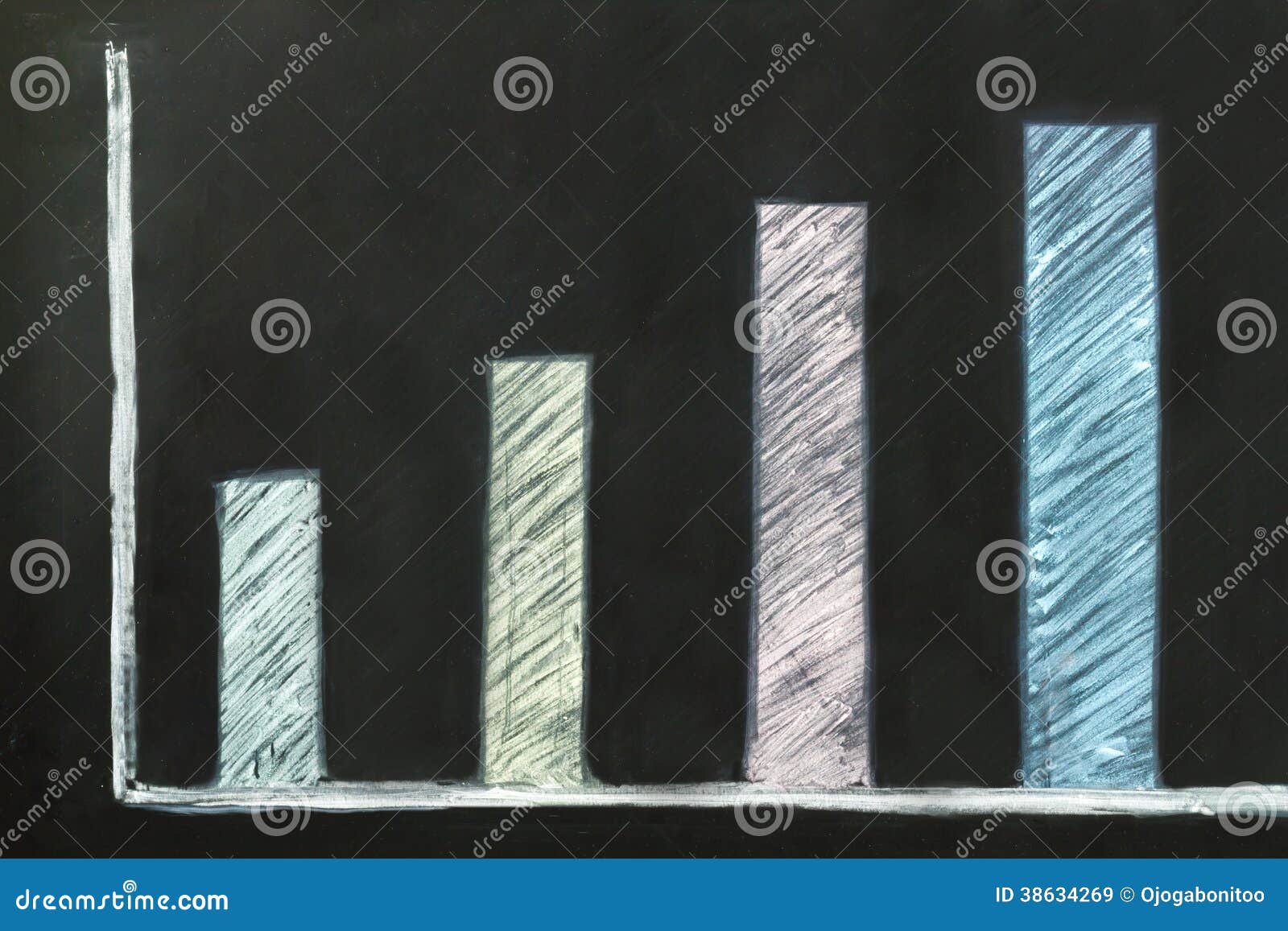 Blackboard With Economic Graphs RoyaltyFree Stock Photo