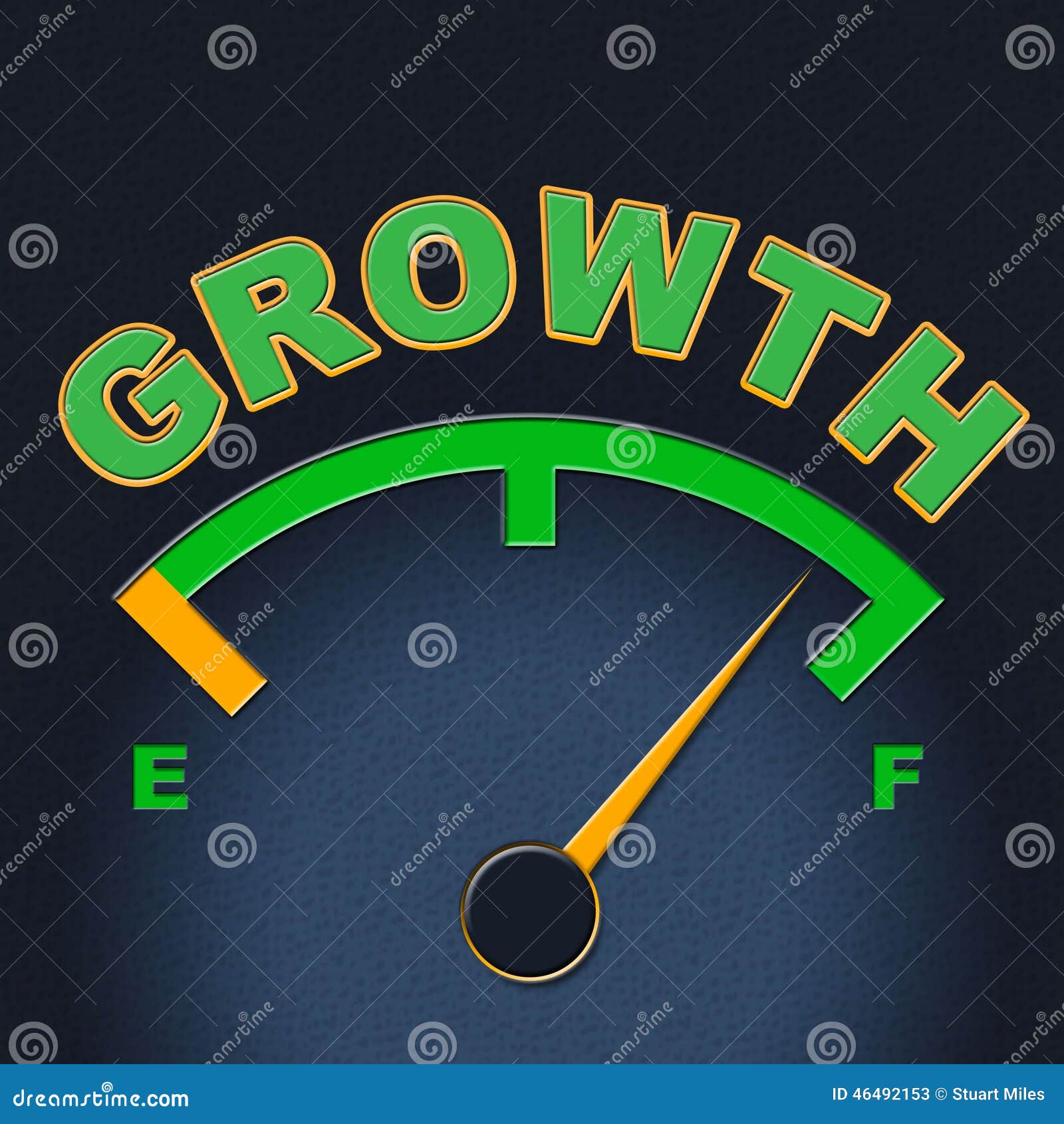 Growth Gauge Indicates Meter Scale and Indicator Stock Illustration