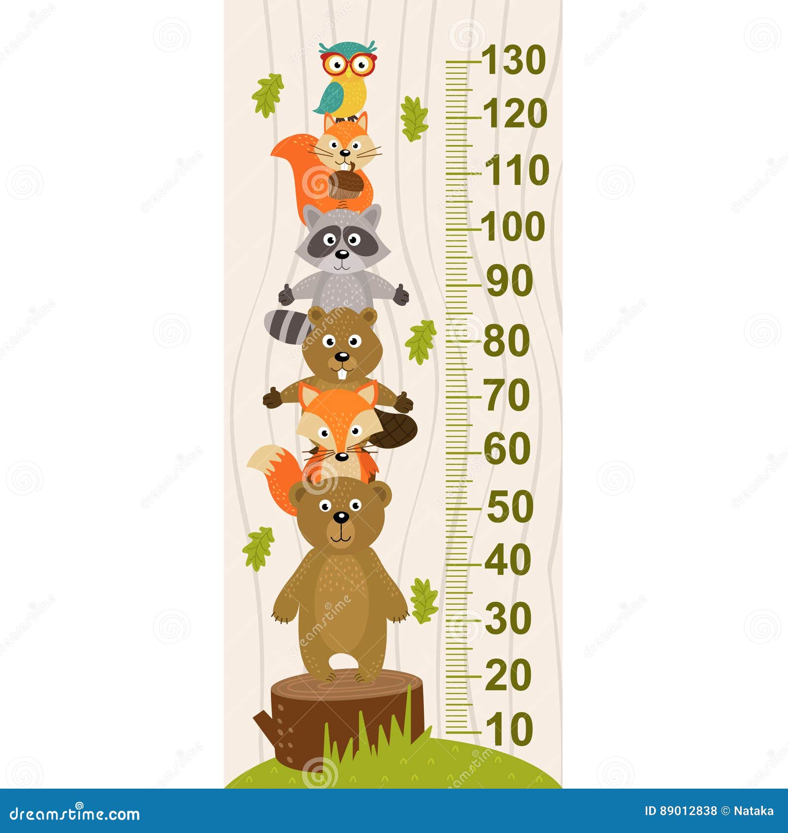 growth measure with forest animal