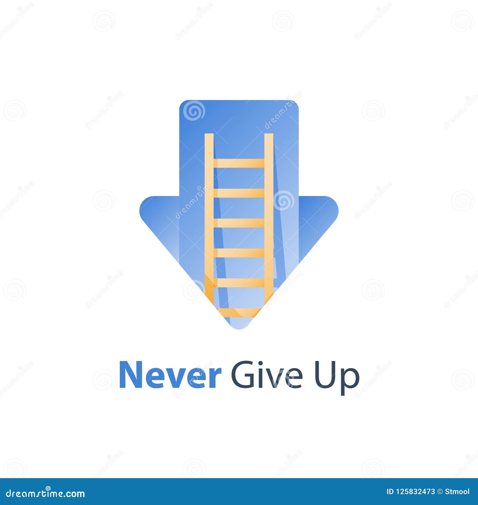 growth mindset, never give up concept, positive thinking, ladder to success, pursuit goal, overcome obstacle