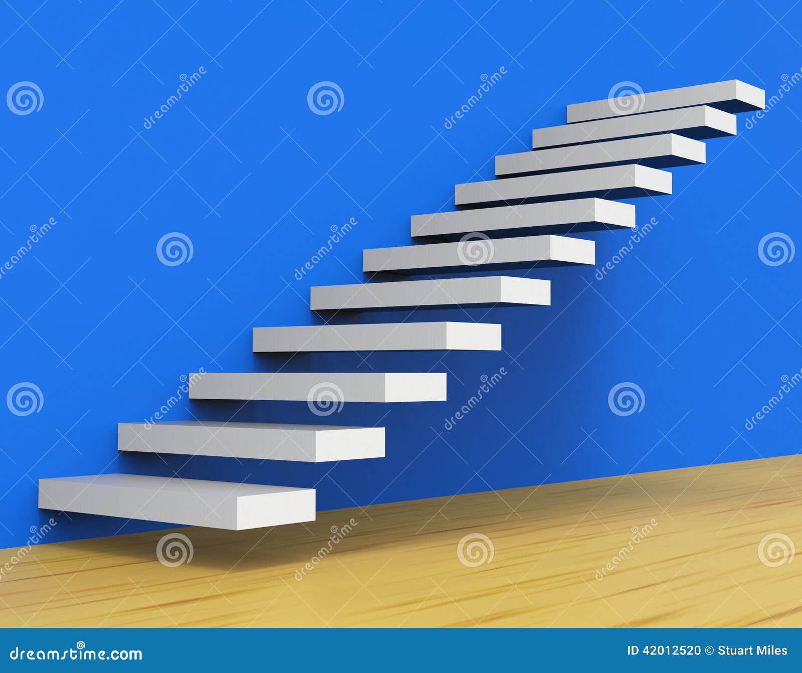 Growth Stairs Shows Staircase Upwards and Ascend Stock Illustration