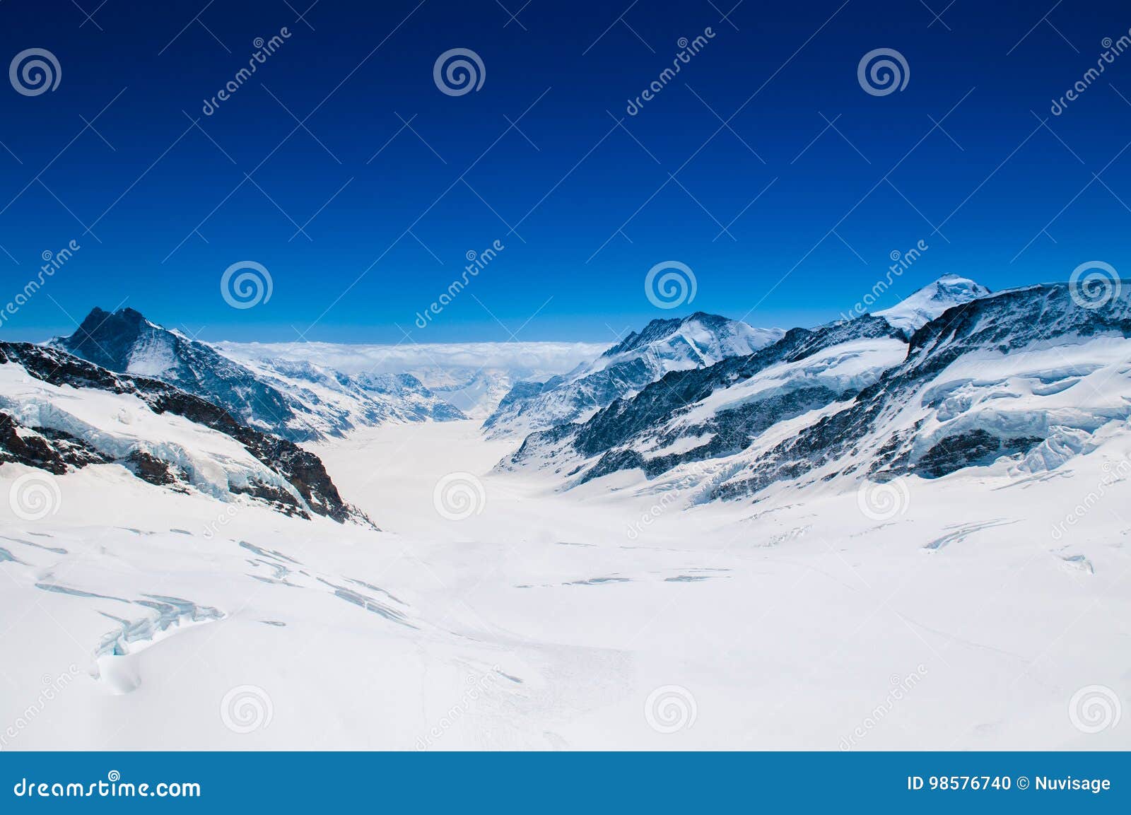 Großer Aletsch-Gletscher, Jungfrau, Schweizer Alpen-Schnee-Berg Landsc. Großer Aletsch-Gletscher, Jungfraujoch, Schweizer Alpen-Schnee-Berglandschaft von der Schweiz