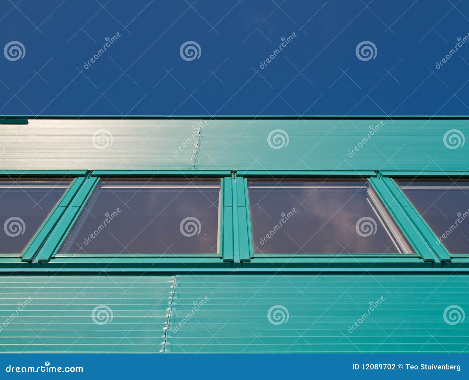 Grreen blue facade stock photo. Image of clouds, blue - 12089702