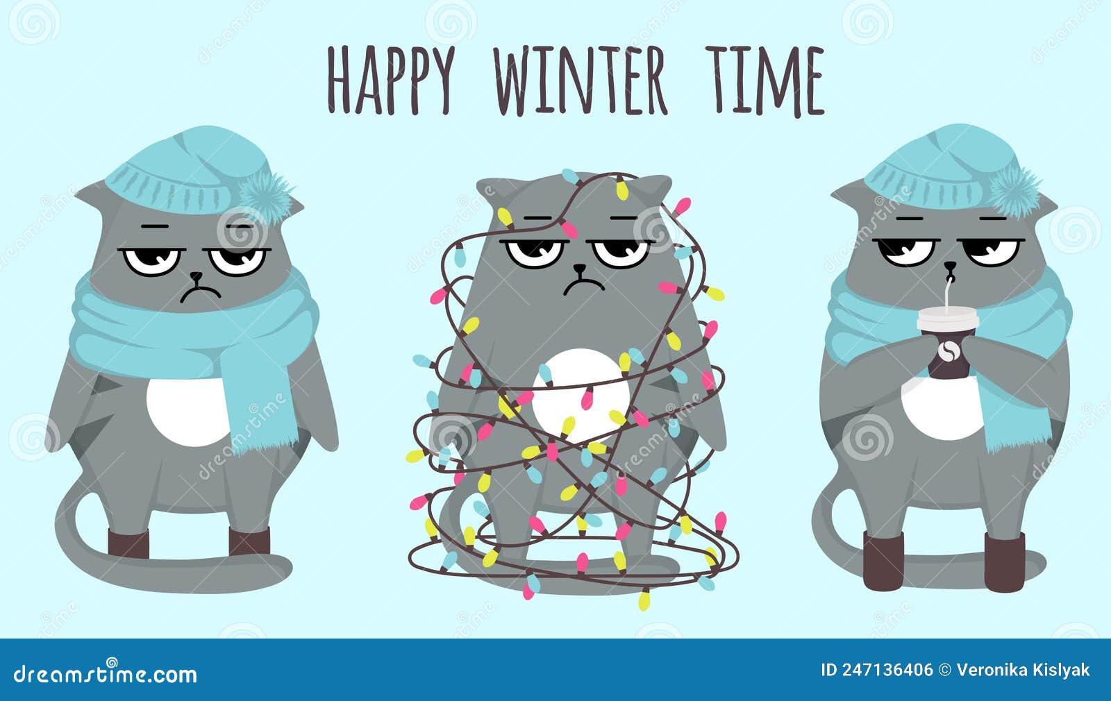 Grumpy Cat Happy Winter Time. Celebration, Cacoa, Coffee, Cold Days Stock  Illustration - Illustration of celebration, cartoon: 247136406, image size:1600x1010