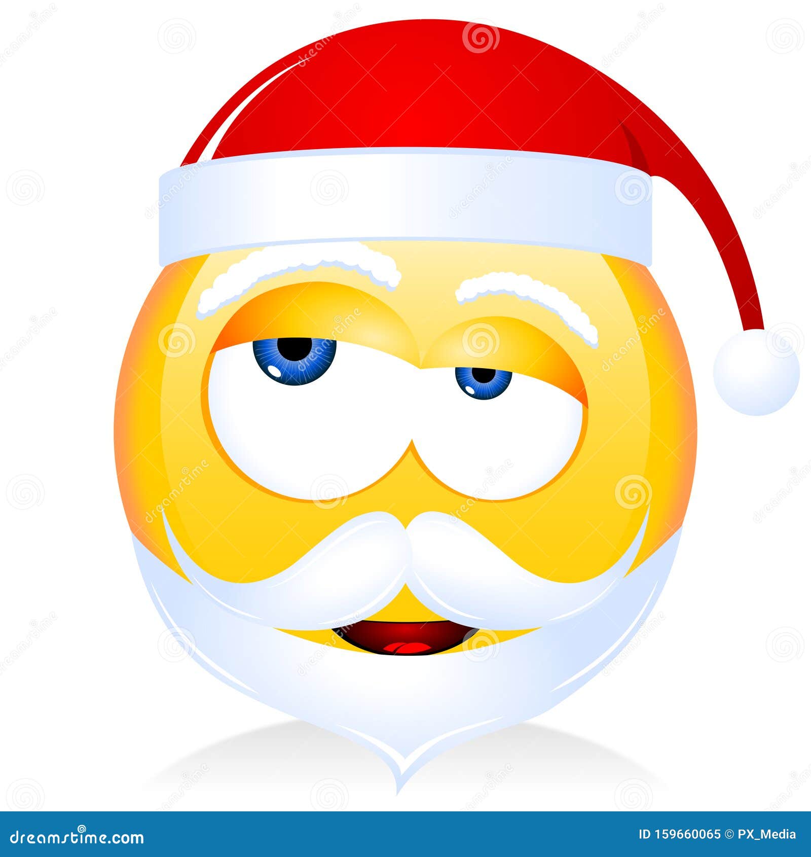 Grumpy Yellow Santa  Claus Emoji  Emoticon Stock 