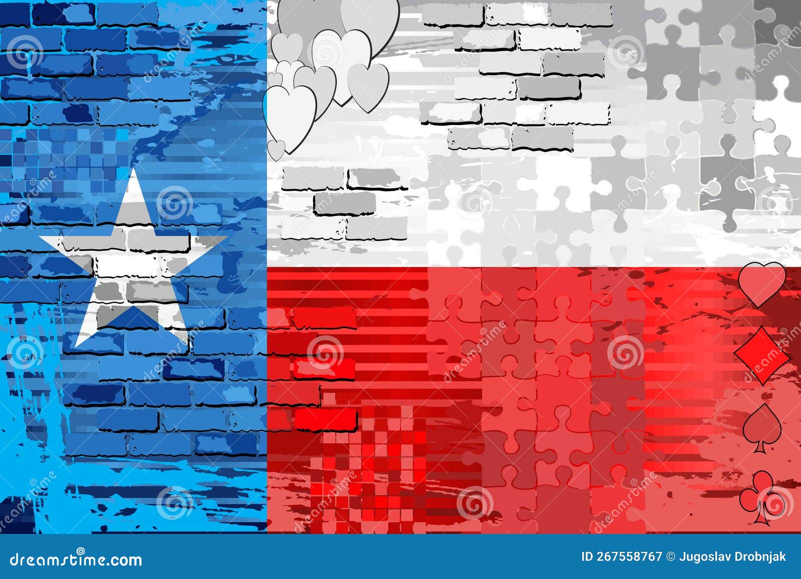 Grunge Abstract Flag of the Texas Stock Vector - Illustration of flag