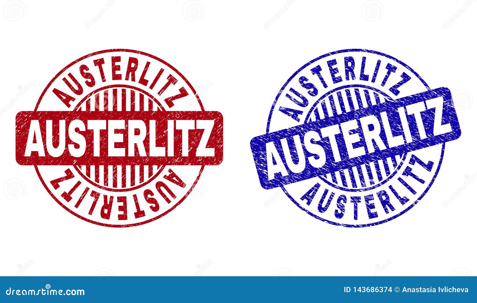 grunge austerlitz scratched round stamp seals