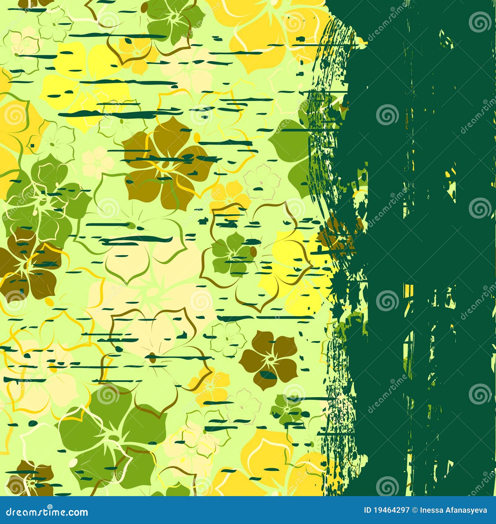 Grunge a Banner with a Flower Pattern Stock Vector - Illustration of