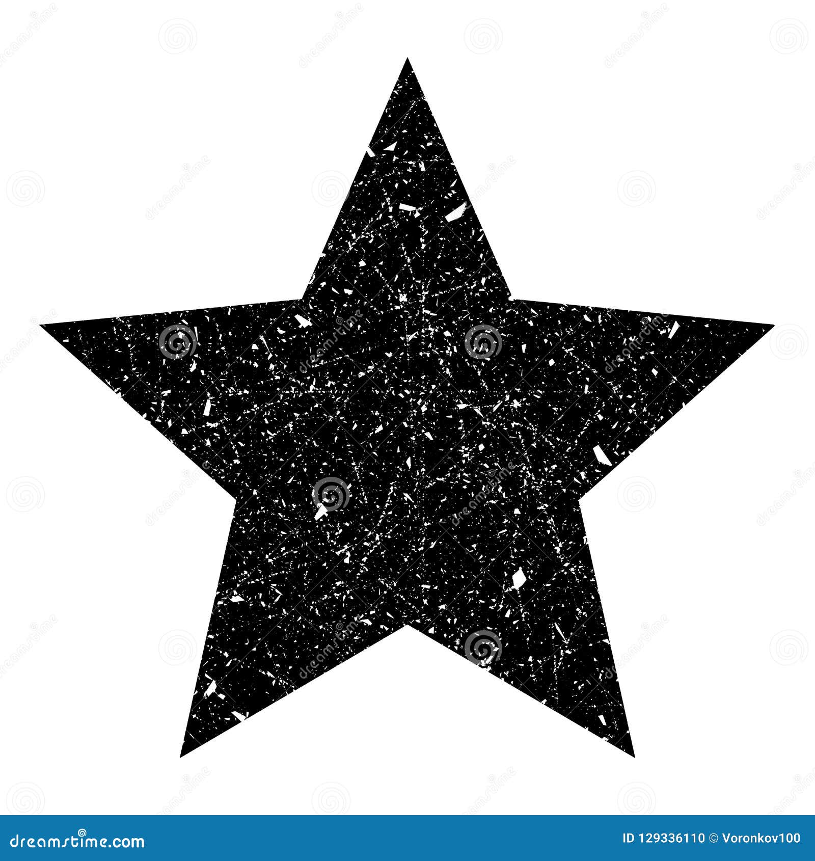 Grunge is a Black Big Star. Vector Shabby, Scratched Star. Grunge Star