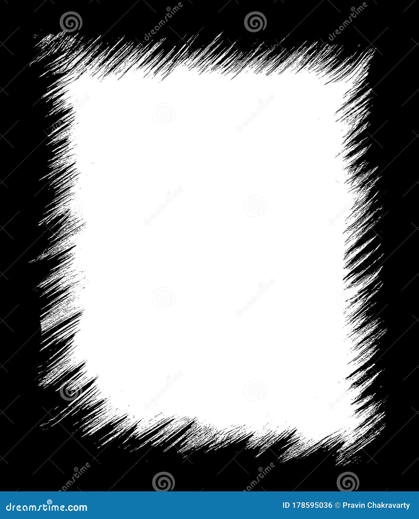 Grunge Border or Frames Vector. Black and White Texture Stock