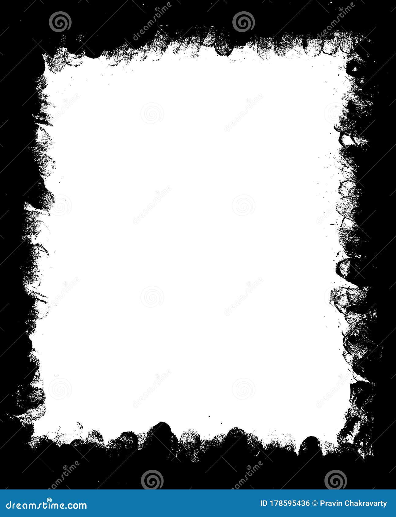 Grunge Border Or Frames Vector. Black And White Texture. Stock ...