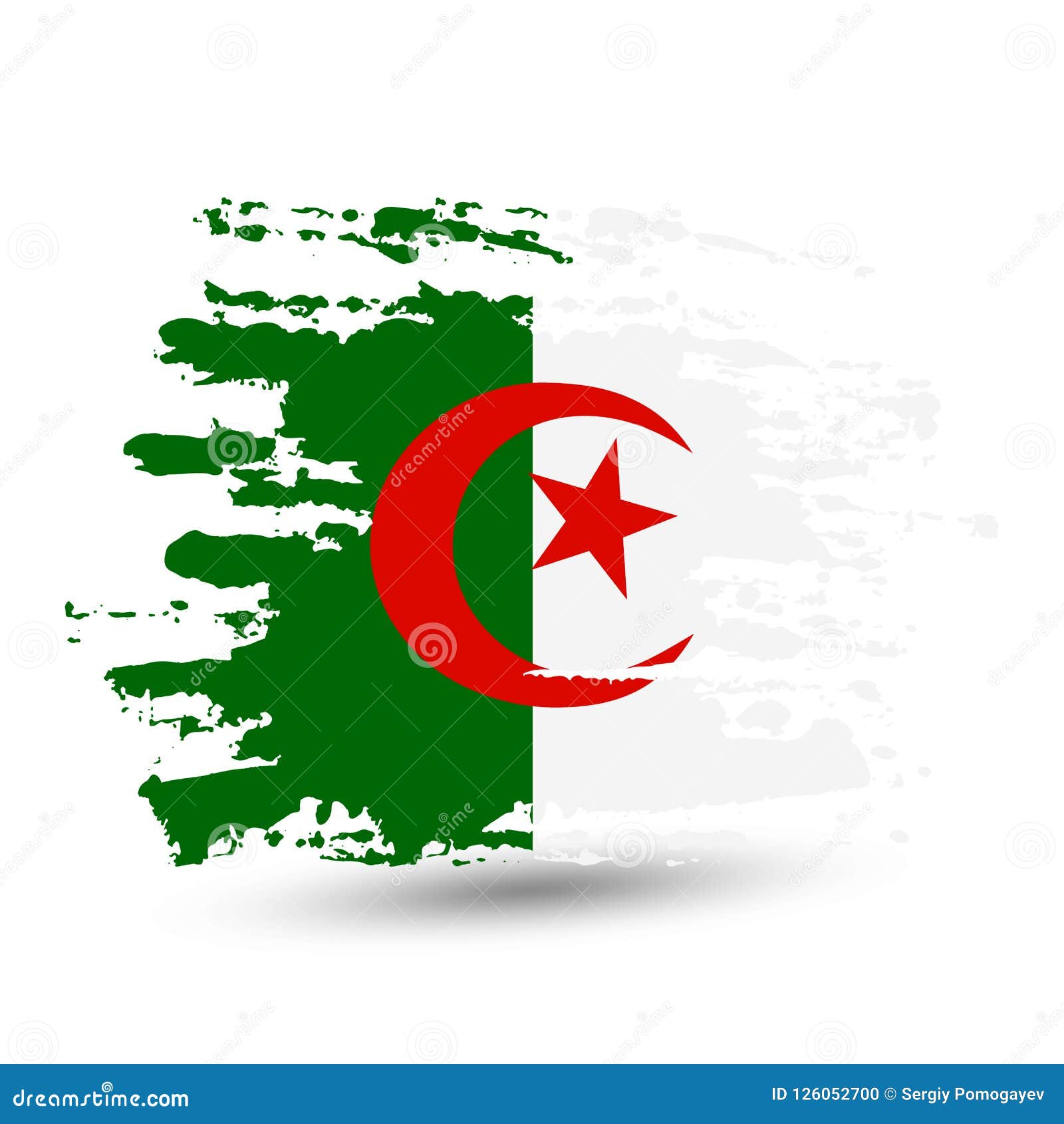 Grunge Brush Stroke with Algeria National Flag Stock Illustration ...