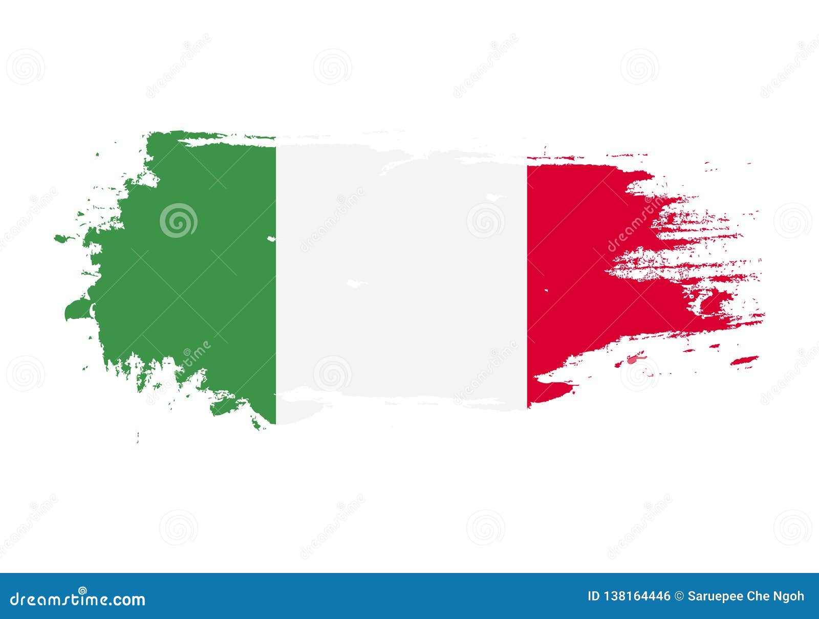 Grunge Brush Stroke with Italy National Flag. Watercolor Painting Flag ...