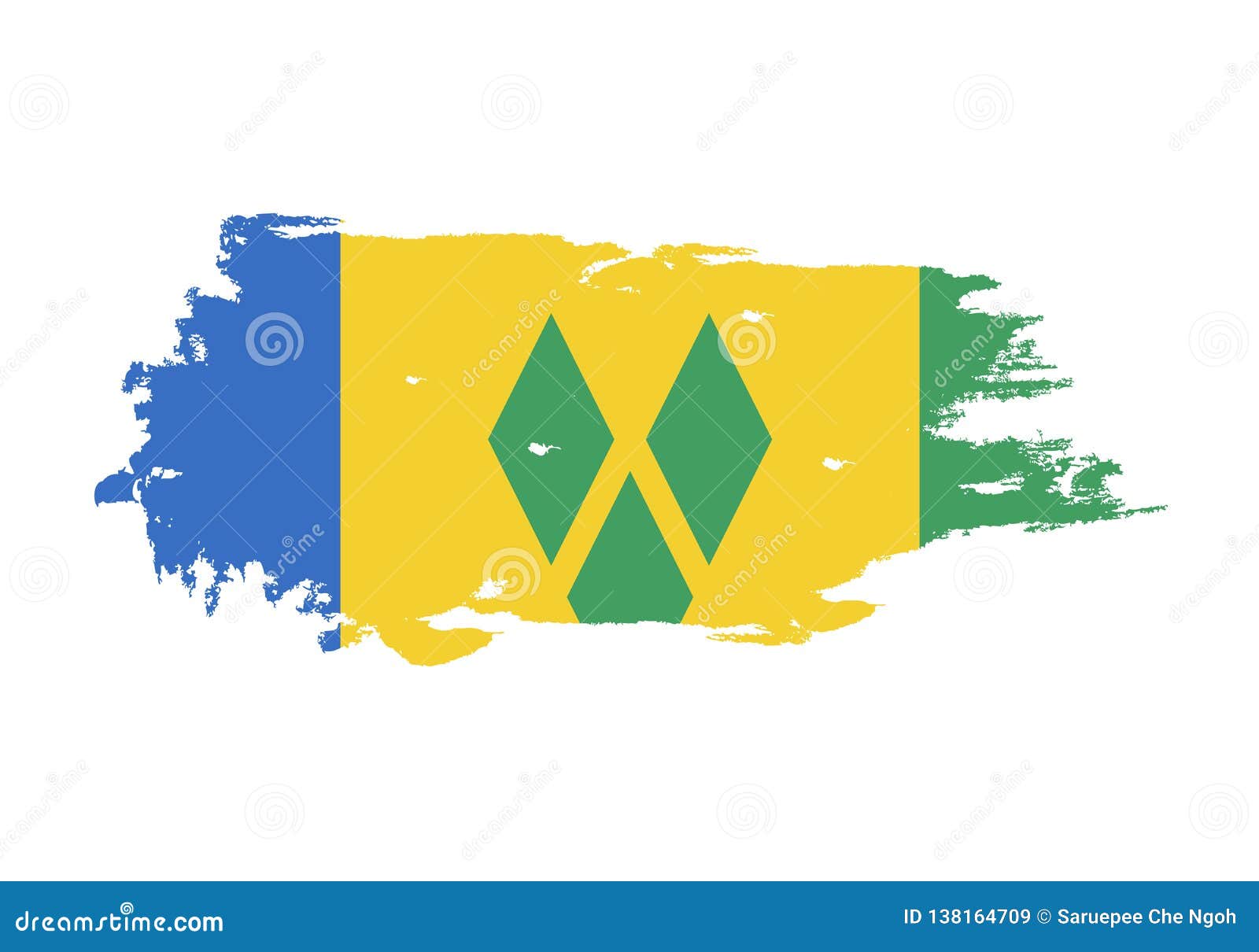 Grunge Brush Stroke with Saint Vincent and the Grenadines National Flag ...