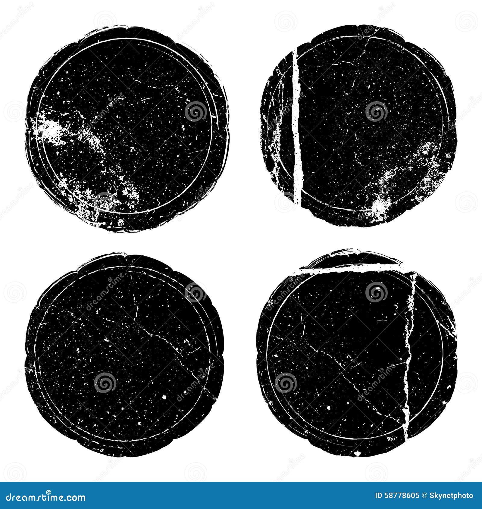 Grunge circle stamp set stock vector. Illustration of collection - 58778605