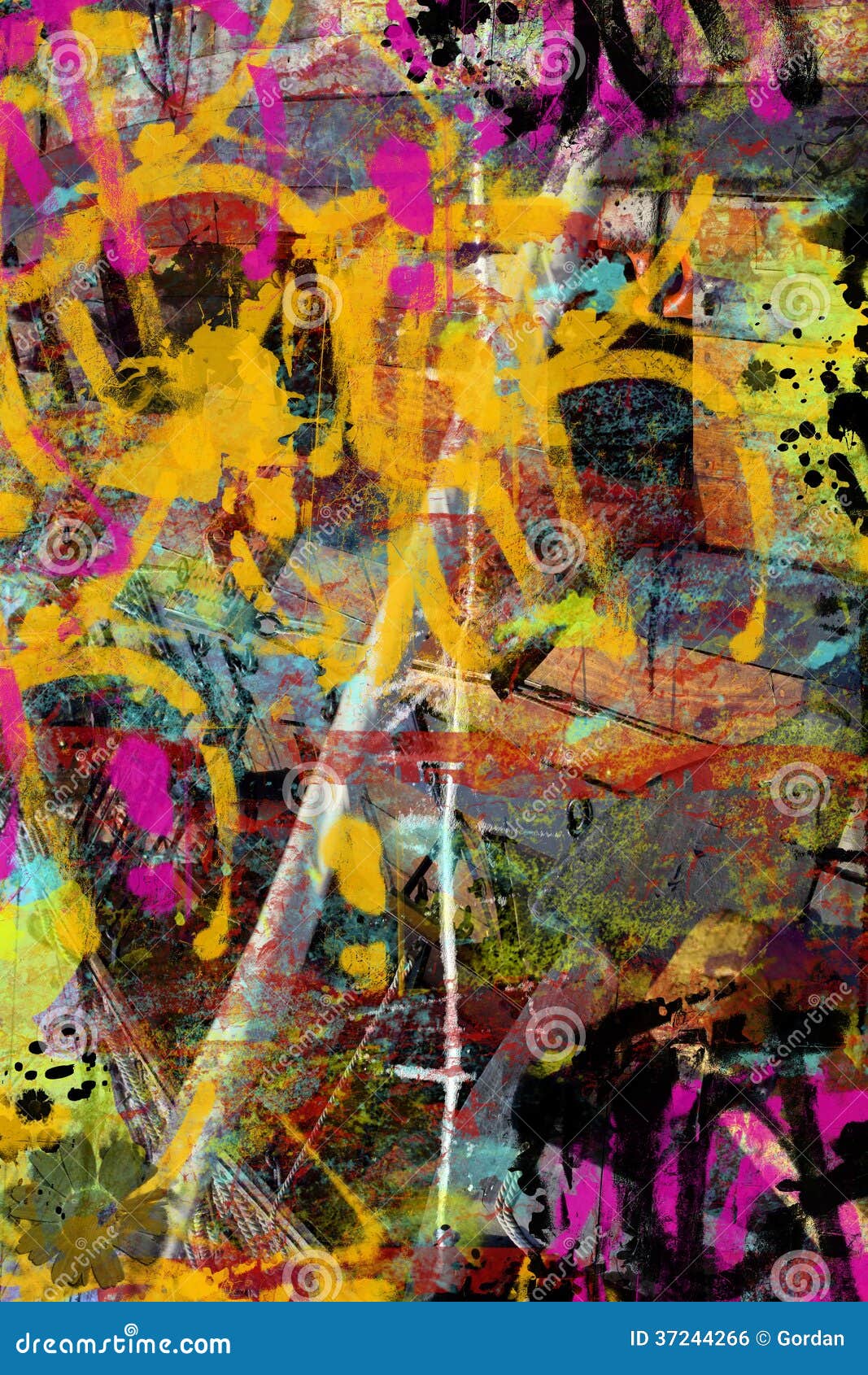 Grunge collage stock illustration. Illustration of colorful - 37244266