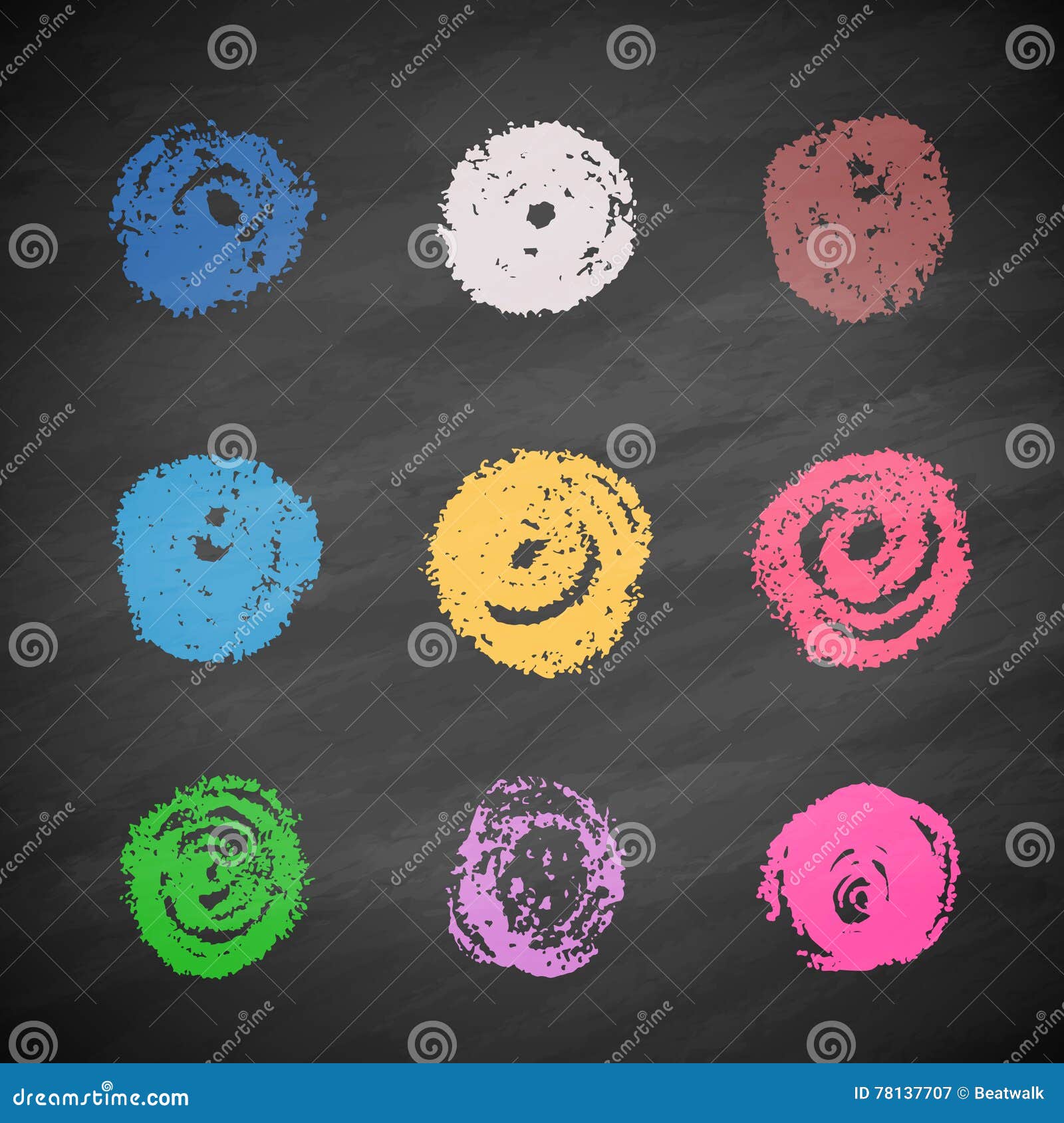 Grunge Colorful Chalk Circles Stock Vector Illustration of background, colorful 78137707