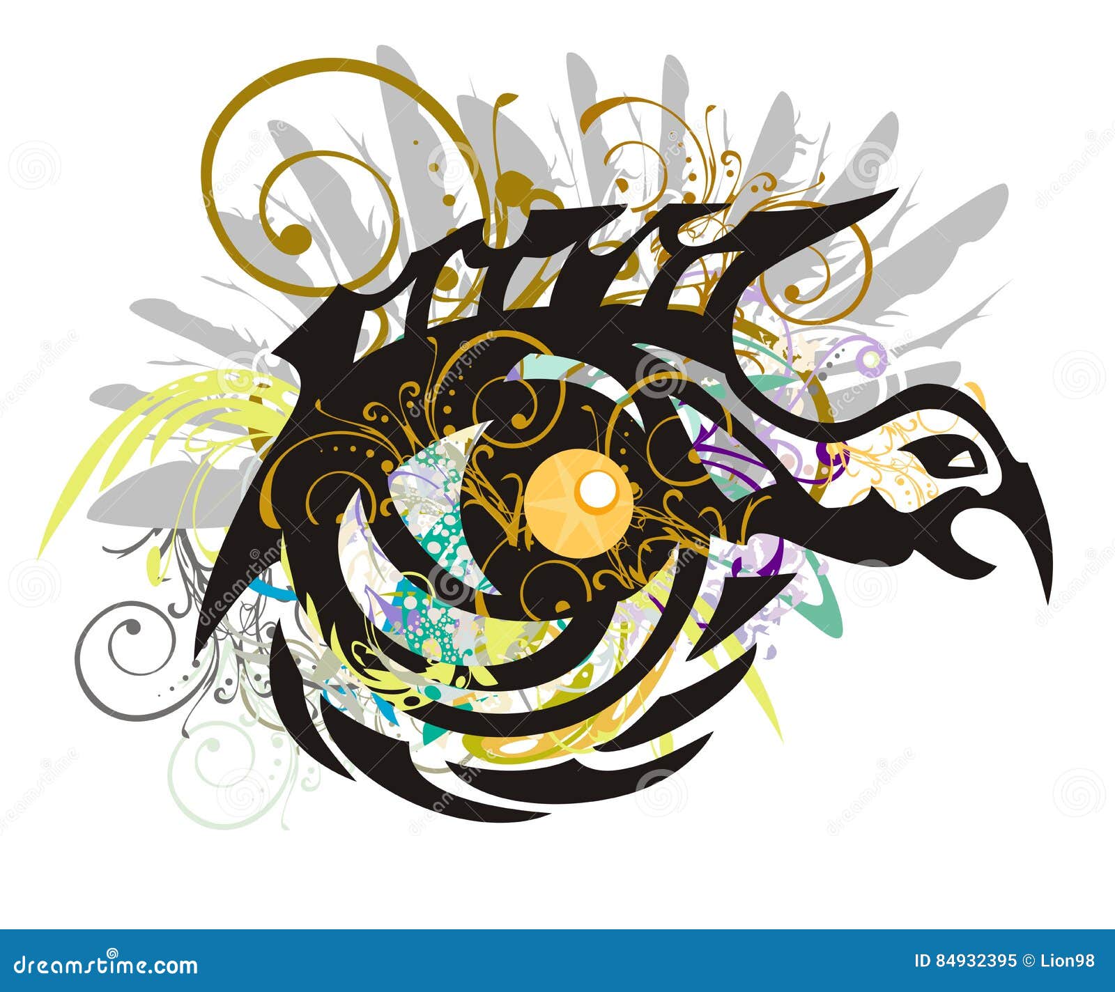 Grunge Eye In The Form Of An Eagle Stock Vector Illustration Of