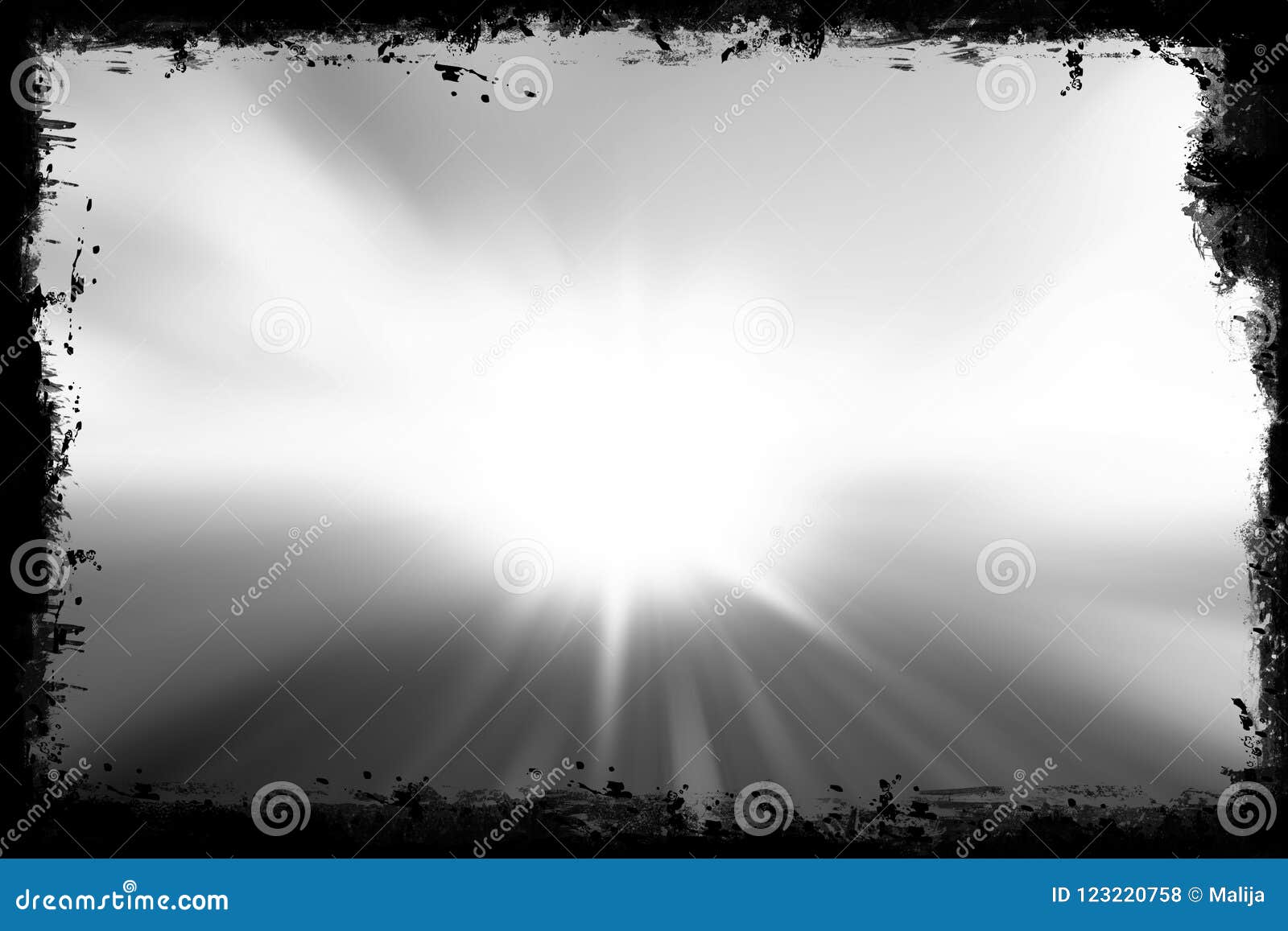 Grunge frame with sunlight stock illustration. Illustration of light