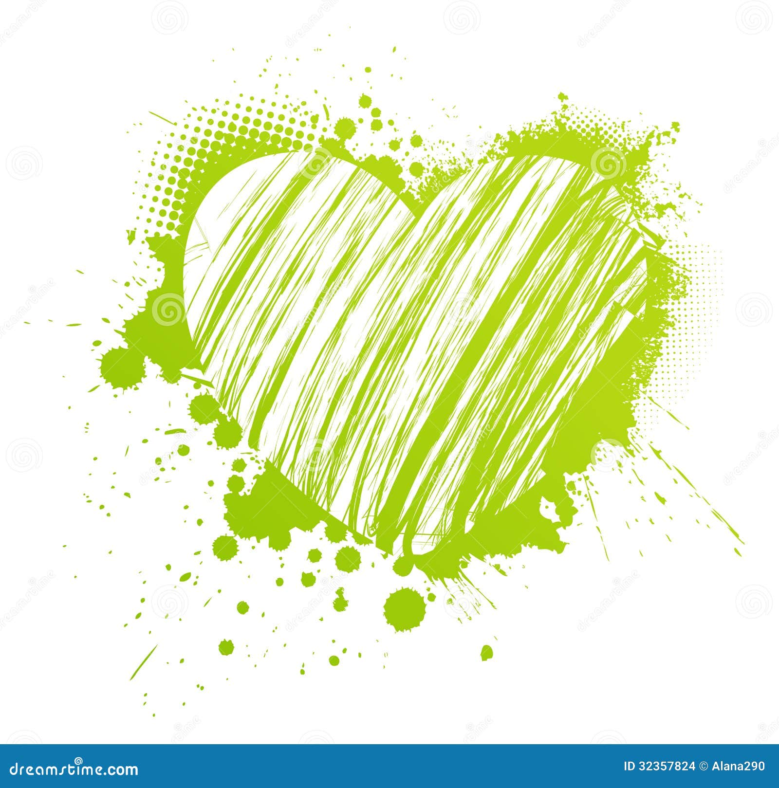Grunge green heart stock vector. Illustration of drop 32357824