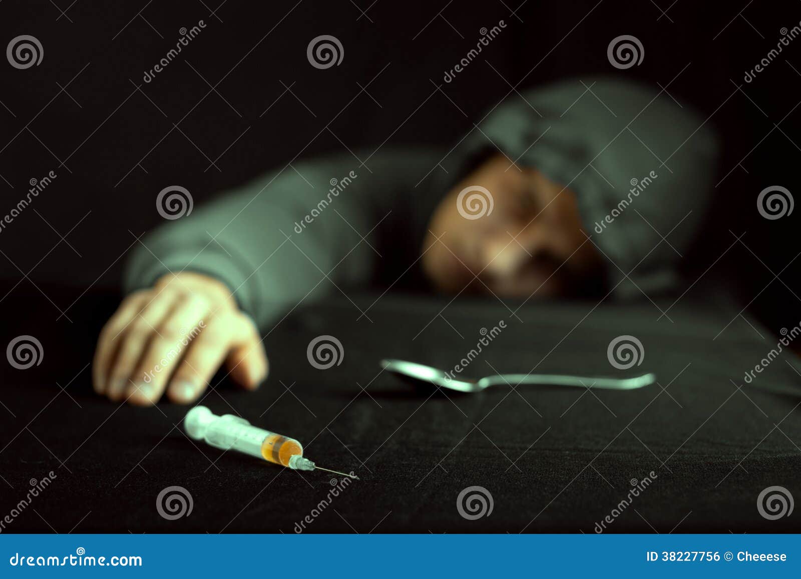 Grunge Image of a Depressed Drug Stock Photo Image of male, health