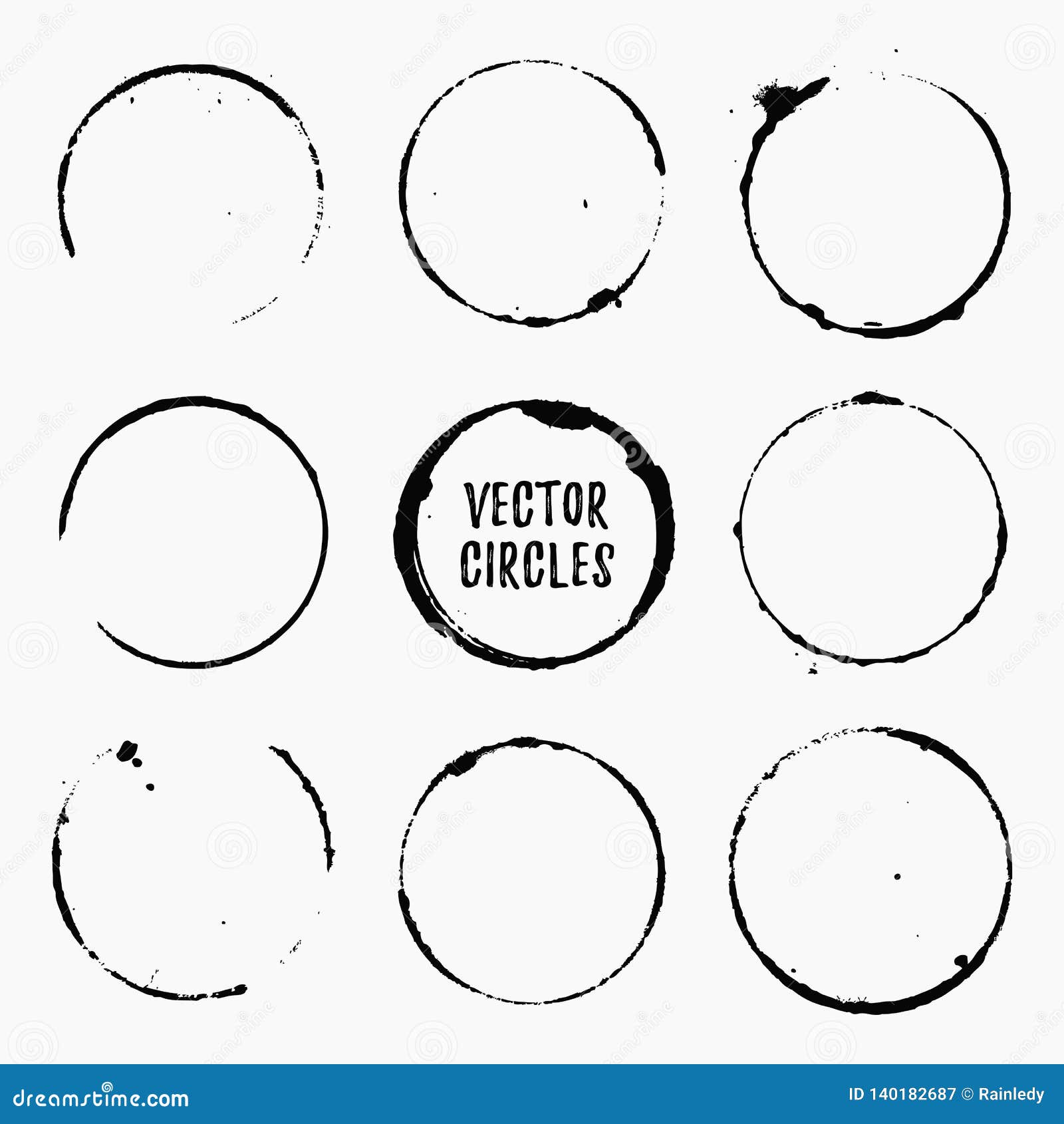 Download Grunge Ink Circles. Vector Coffee Rings Stock Vector ...
