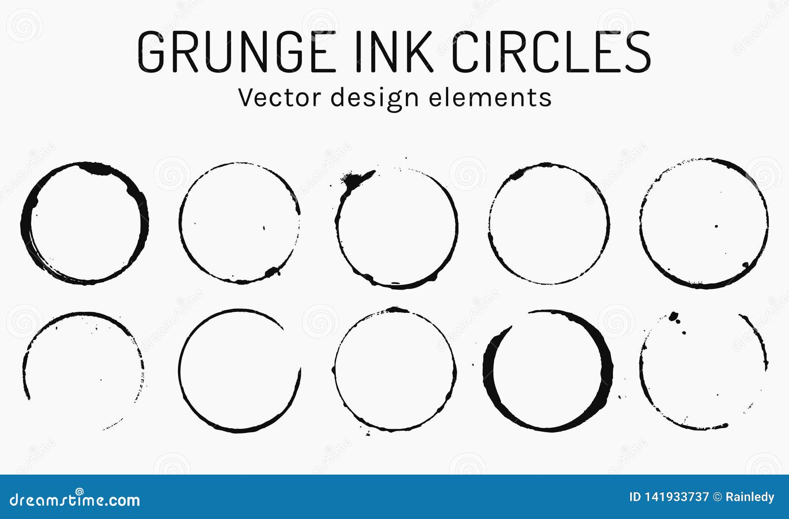 Download Grunge Ink Circles. Vector Coffee Rings Stock Vector ...