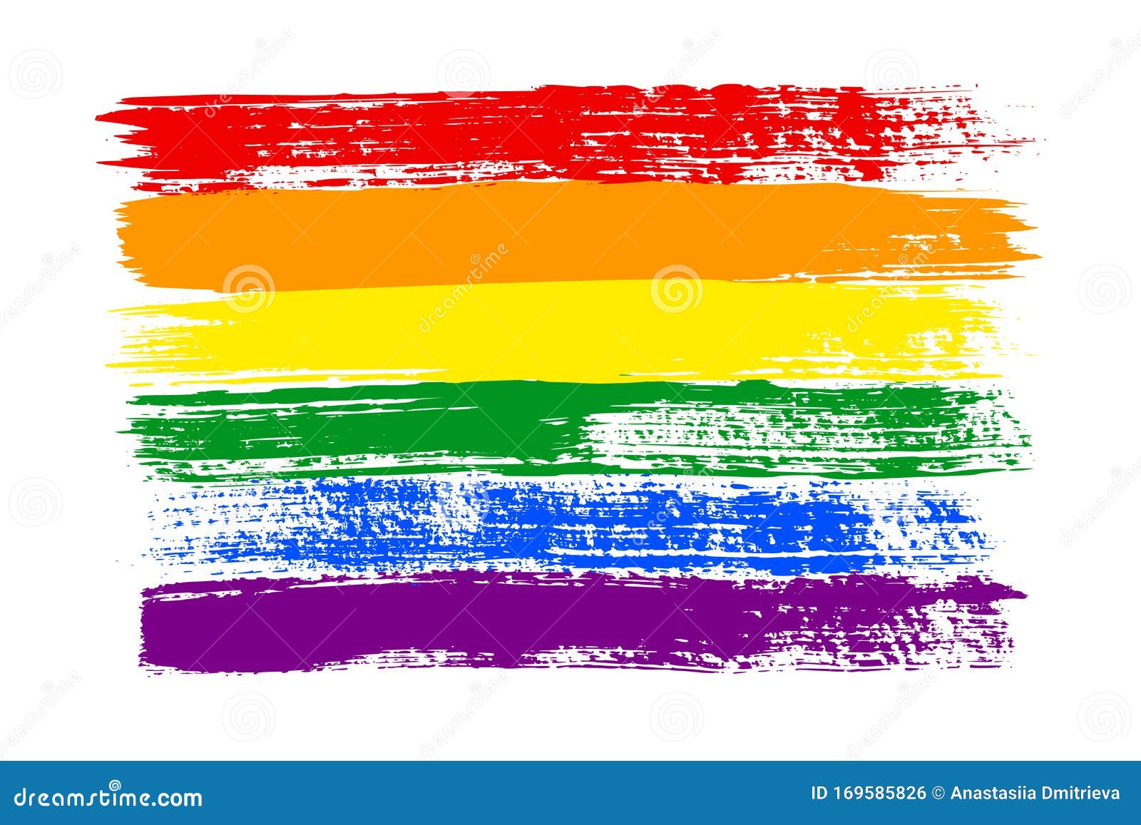 Grunge Lgbt Pride Flag Abstract Rainbow Flag Texture Hand Drawn With A Ink Stock Vector