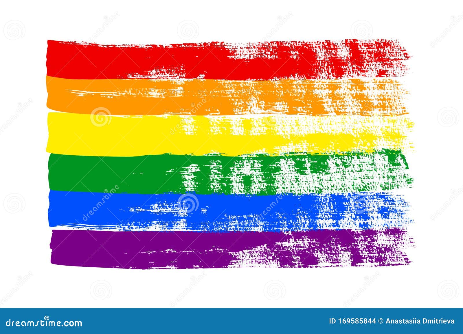 Grunge Lgbt Pride Flag Abstract Rainbow Flag Texture Hand Drawn With A Ink Stock Vector