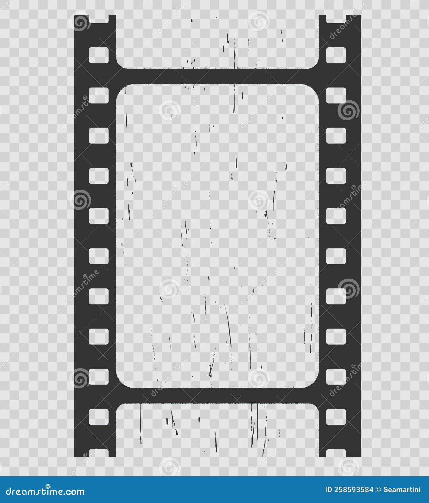 Grunge Movie Film Strip, Isolated Filmstrip Reel Stock Vector -  Illustration of background, black: 258593584