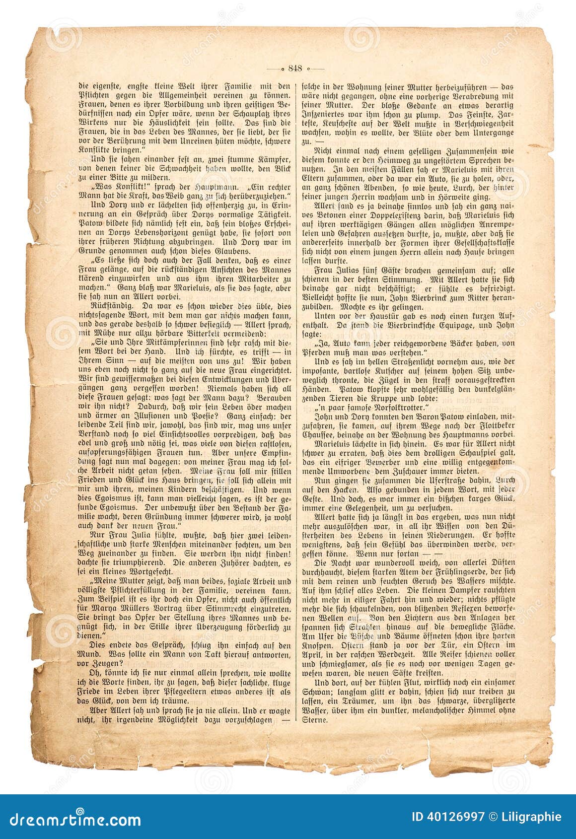 grunge page of undefined antique book with german text