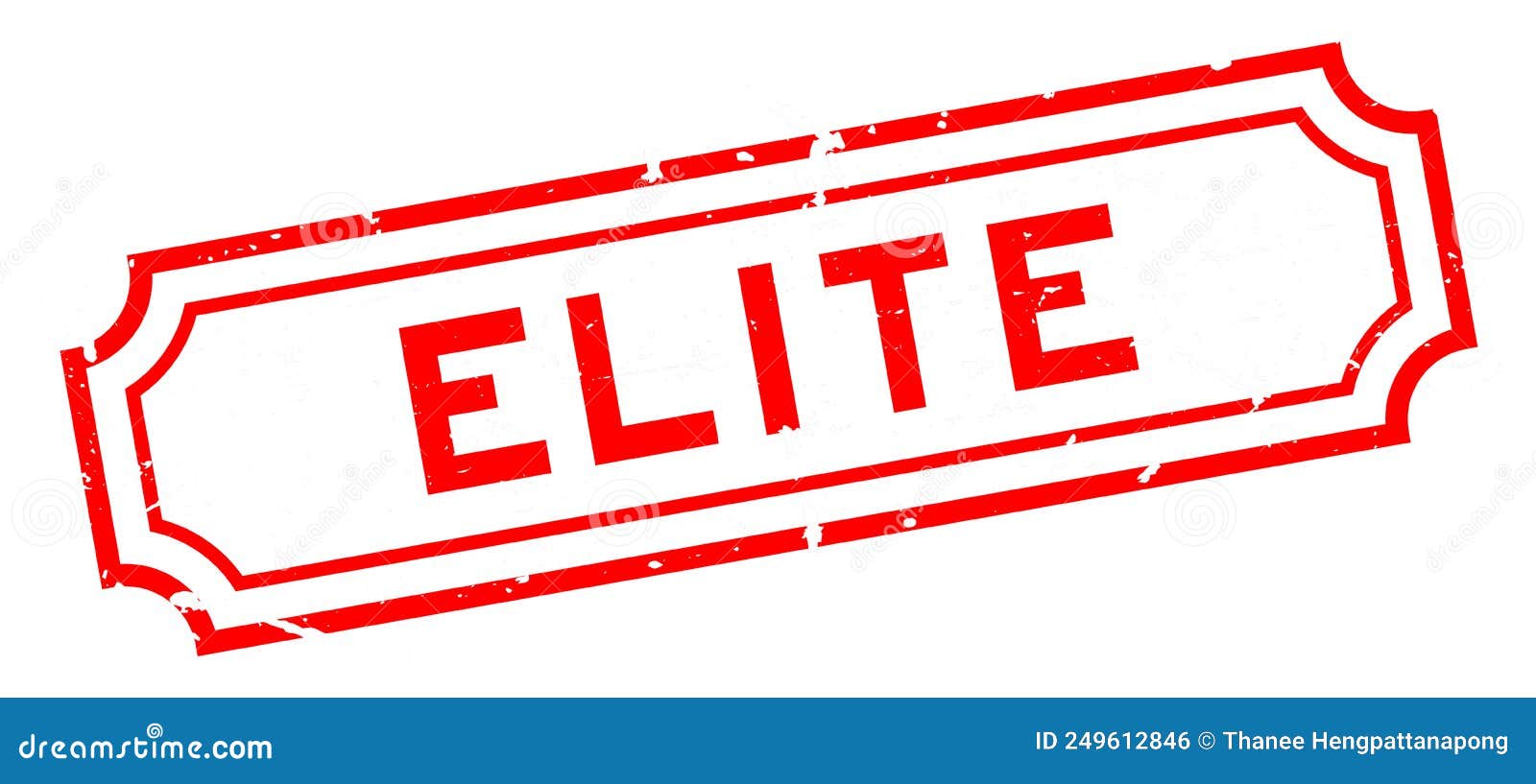 Grunge Red Elite Word Rubber Stamp on White Background Stock Vector