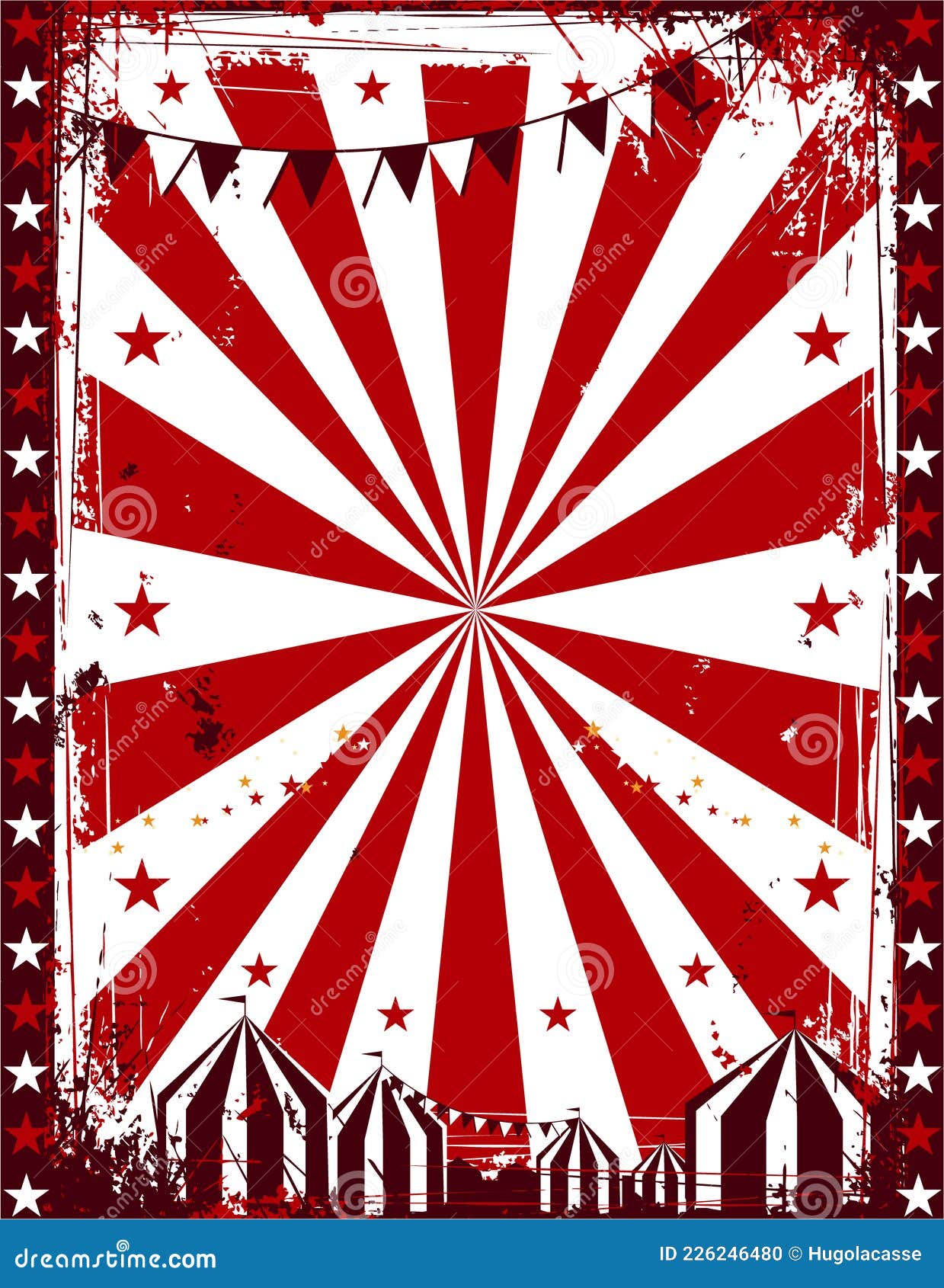 Red And White Circus Background Cartoon Vector 9896077
