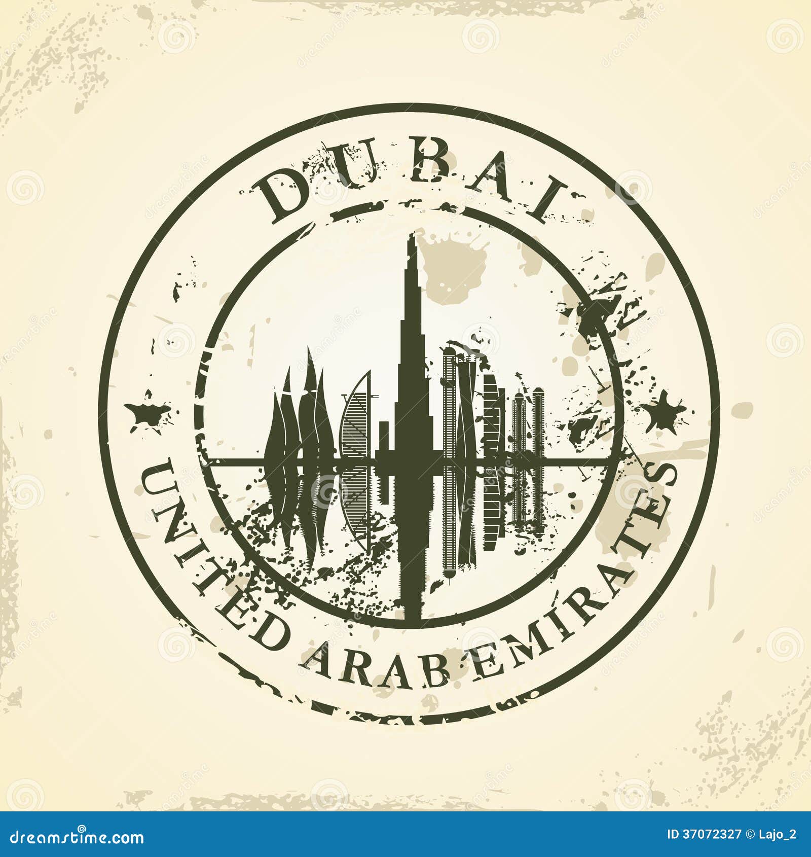 Grunge Rubber Stamp with Dubai, UAE Stock Vector Illustration of
