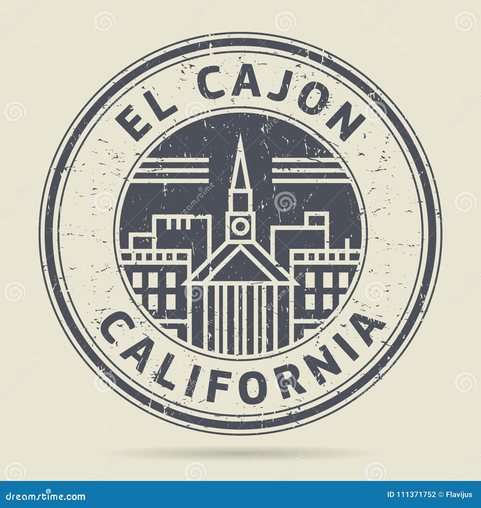 grunge rubber stamp or label with text el cajon, california