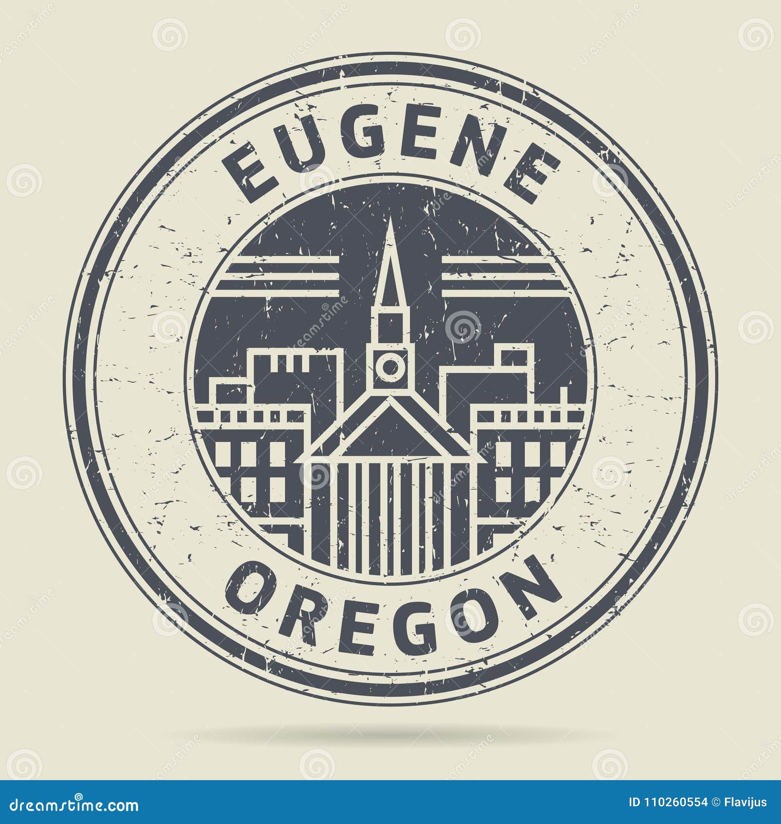 Grunge Rubber Stamp or Label with Text Eugene, Oregon Stock Vector Illustration of seal