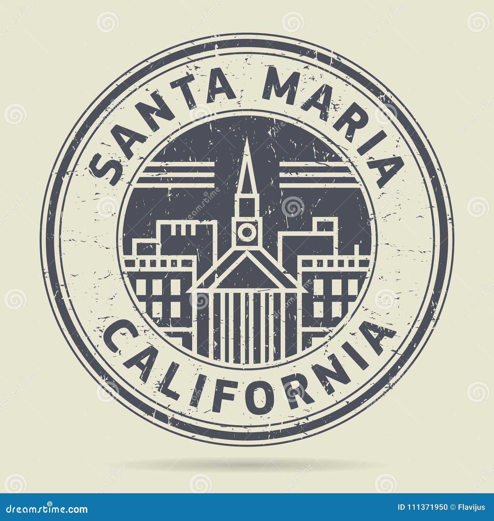 grunge rubber stamp or label with text santa maria, california