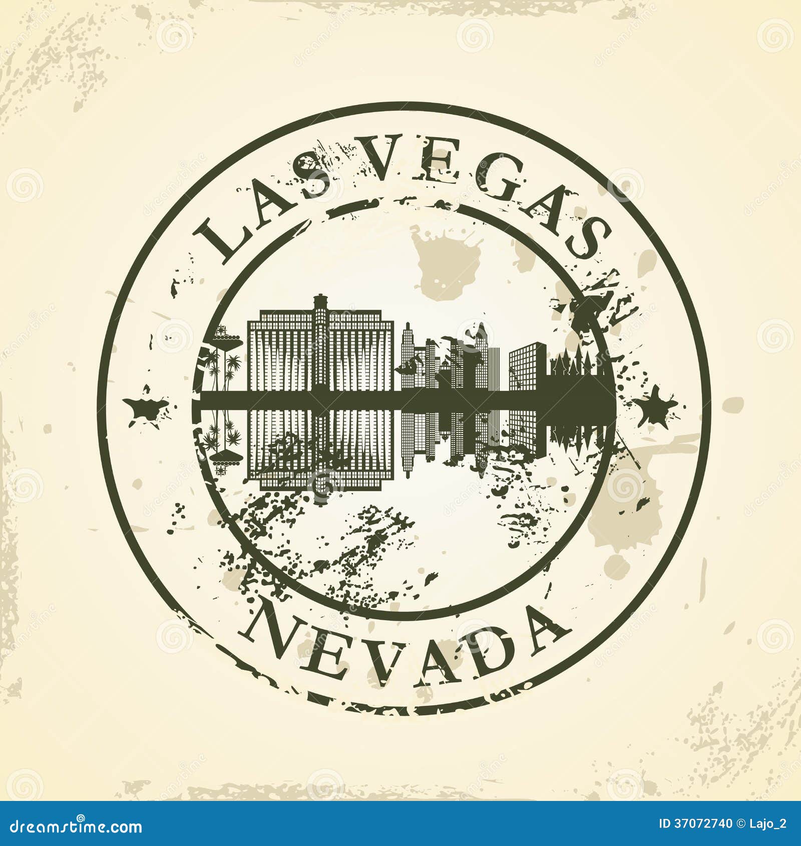 Grunge Rubber Stamp with Las Vegas, Nevada Stock Vector Illustration