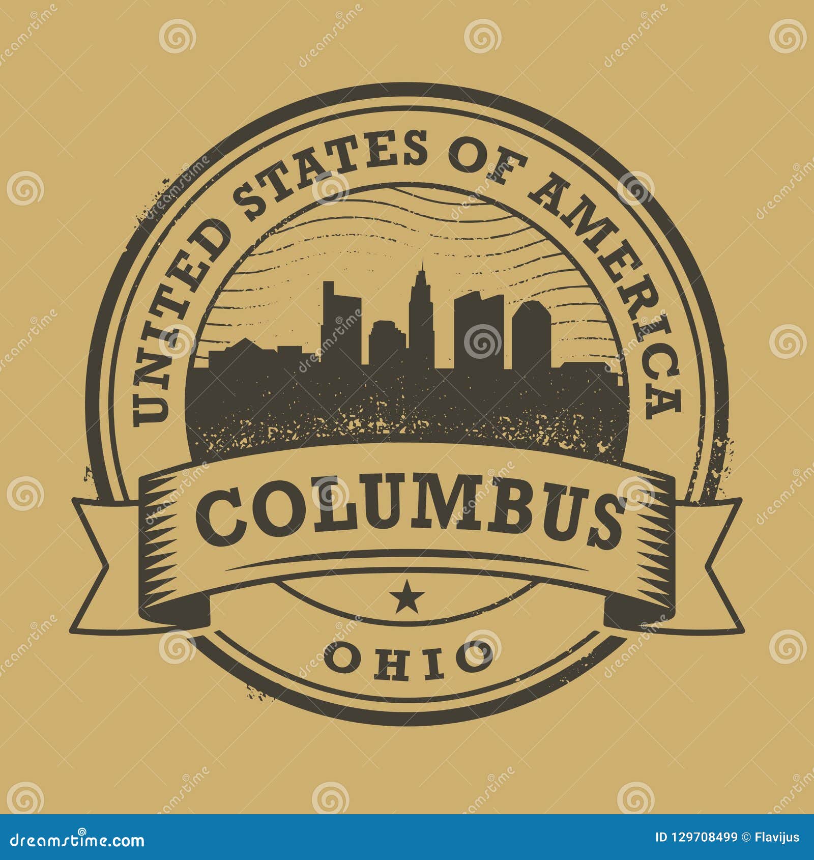 Grunge Rubber Stamp with Name of Ohio, Columbus Stock Vector