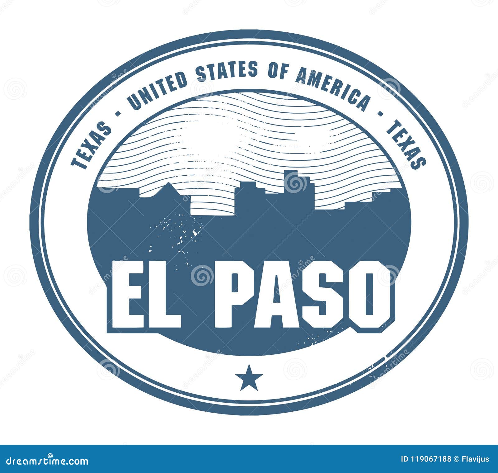 Grunge Rubber Stamp with Name of Texas, El Paso Stock Vector